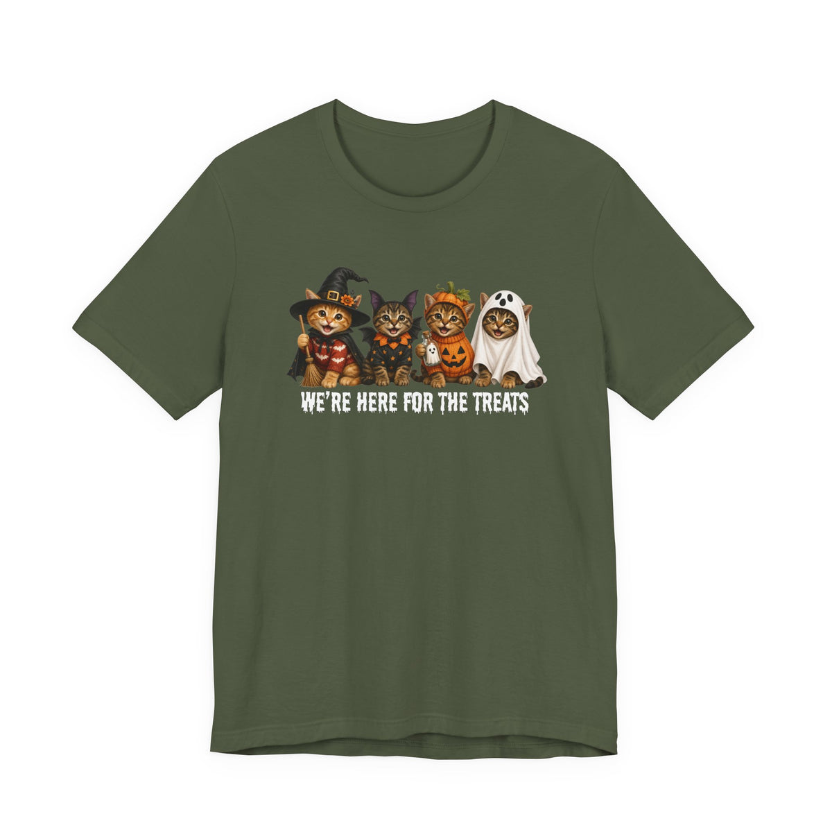Halloween Cats Shirt, Spooky cat Graphic tee, Funny cats here for the treats
