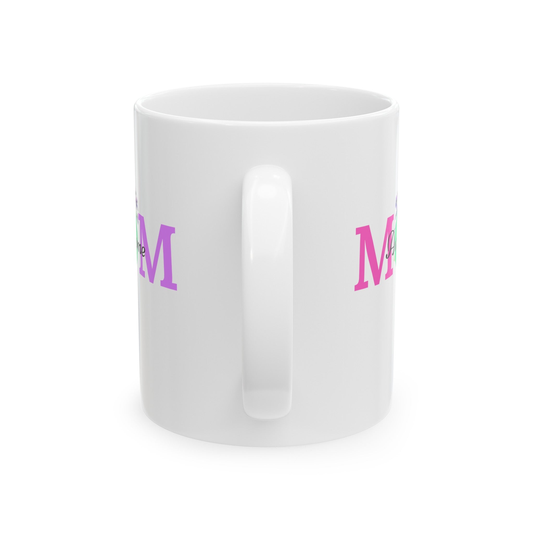 Awesome Mom Birth Flower Month Ceramic Mug, Happy Birth Day Gift, Mother's Day Gift, Gift for Mom