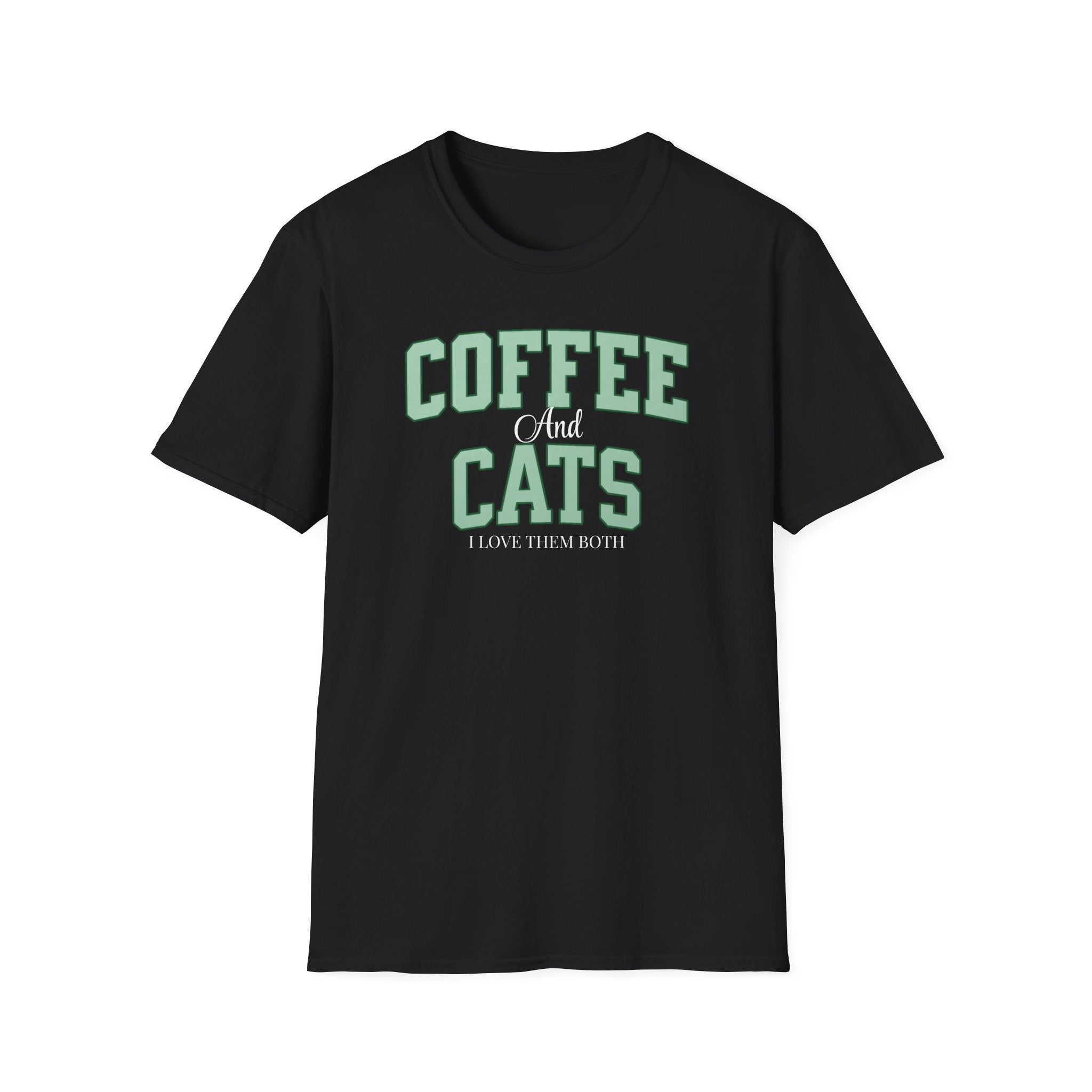 Coffee and Cats T-Shirt — "Coffee and Cats, I Love Them Both" Graphic Tee for Cat & Coffee Lovers