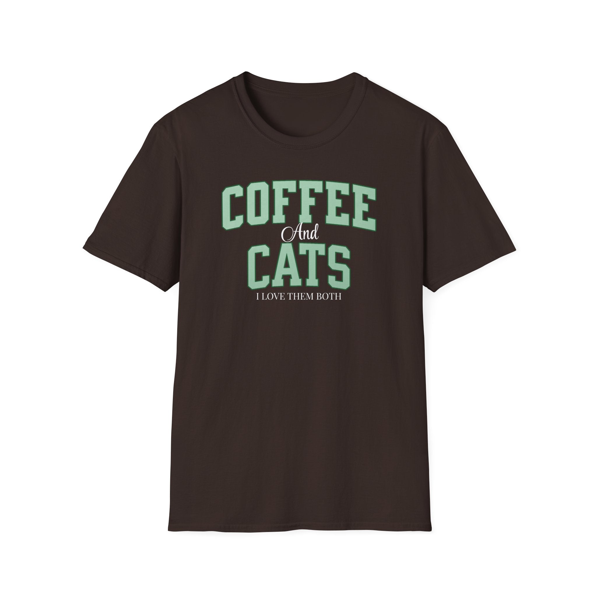 Coffee and Cats T-Shirt — "Coffee and Cats, I Love Them Both" Graphic Tee for Cat & Coffee Lovers