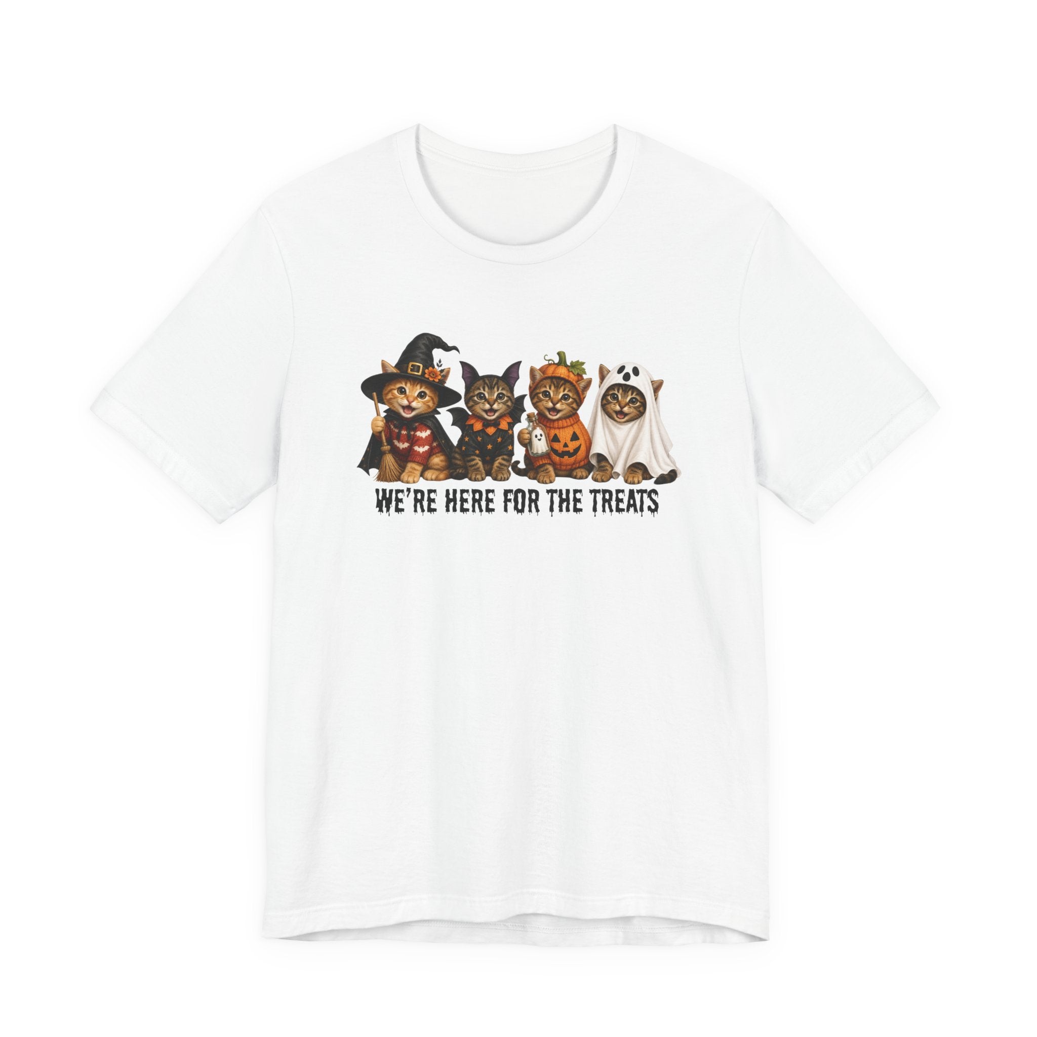 Halloween Cats Shirt, Spooky cat Graphic tee, Funny cats here for the treats