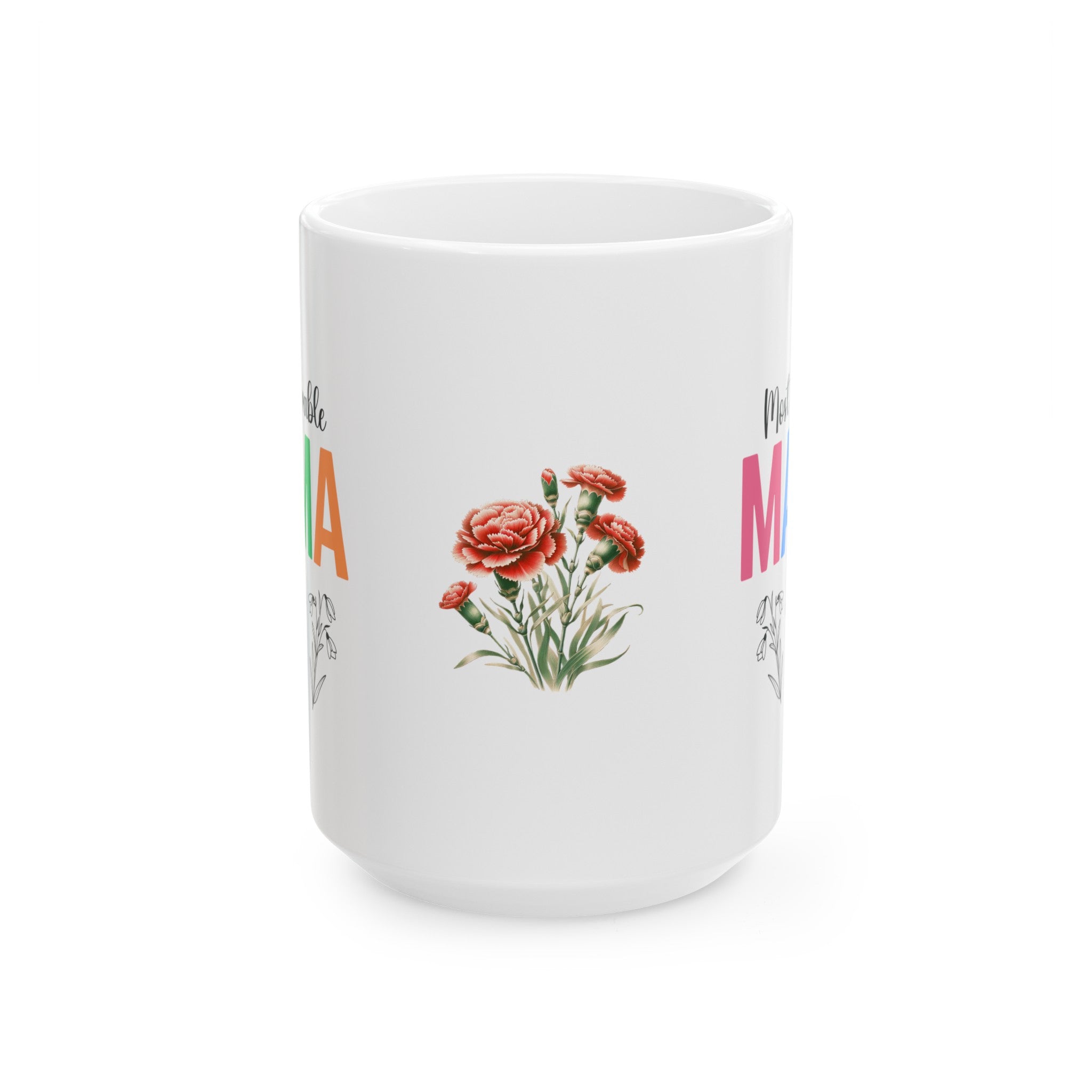 Most Adorable Mama Ceramic Mug, Gift for Mama, Mama Birth Flower Month Mug, Birthday Gift for Mama, Gift for Mom, Mother's Day Gift