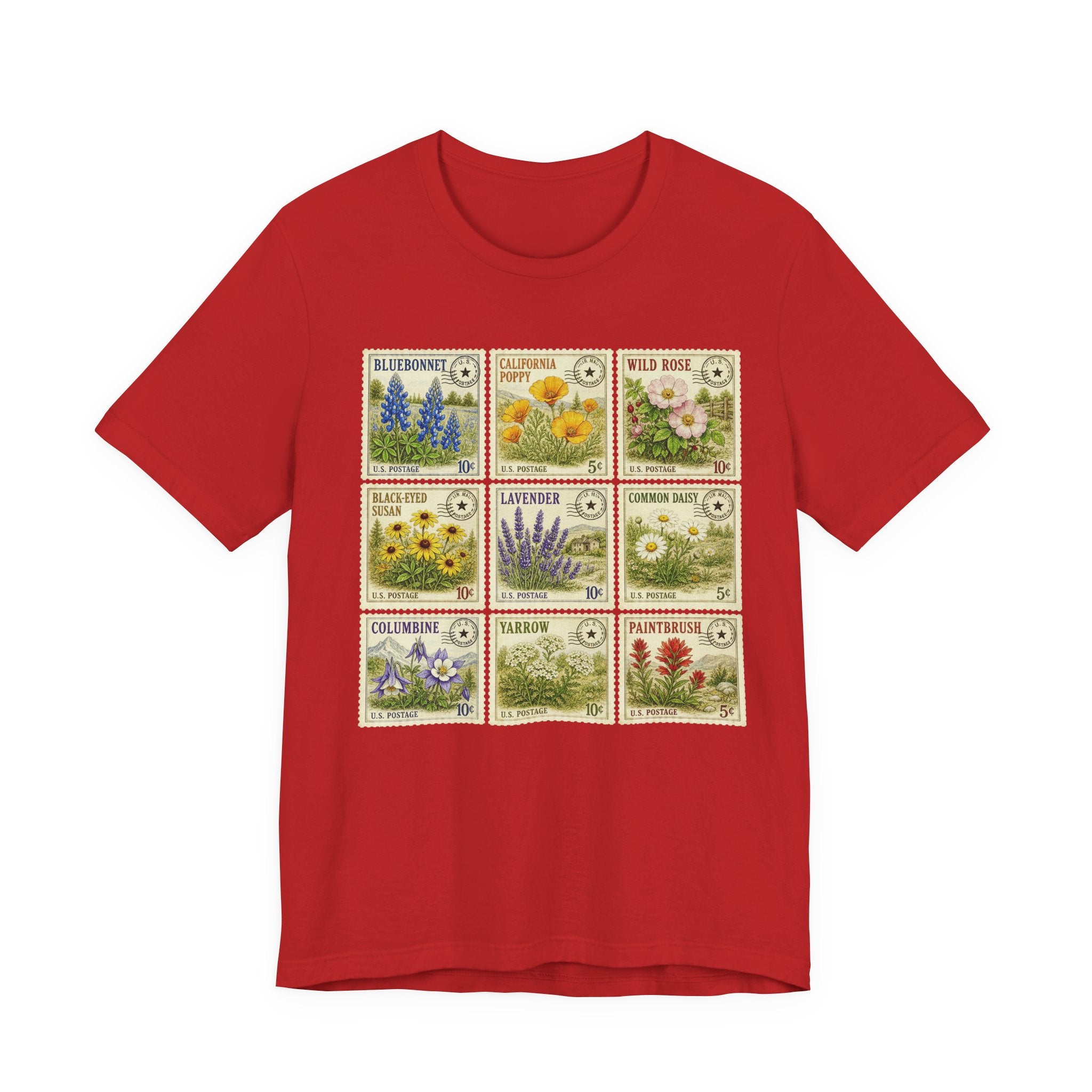 Vintage Wild Flower Shirt, Wildflower shirt, Wildflower Stamps