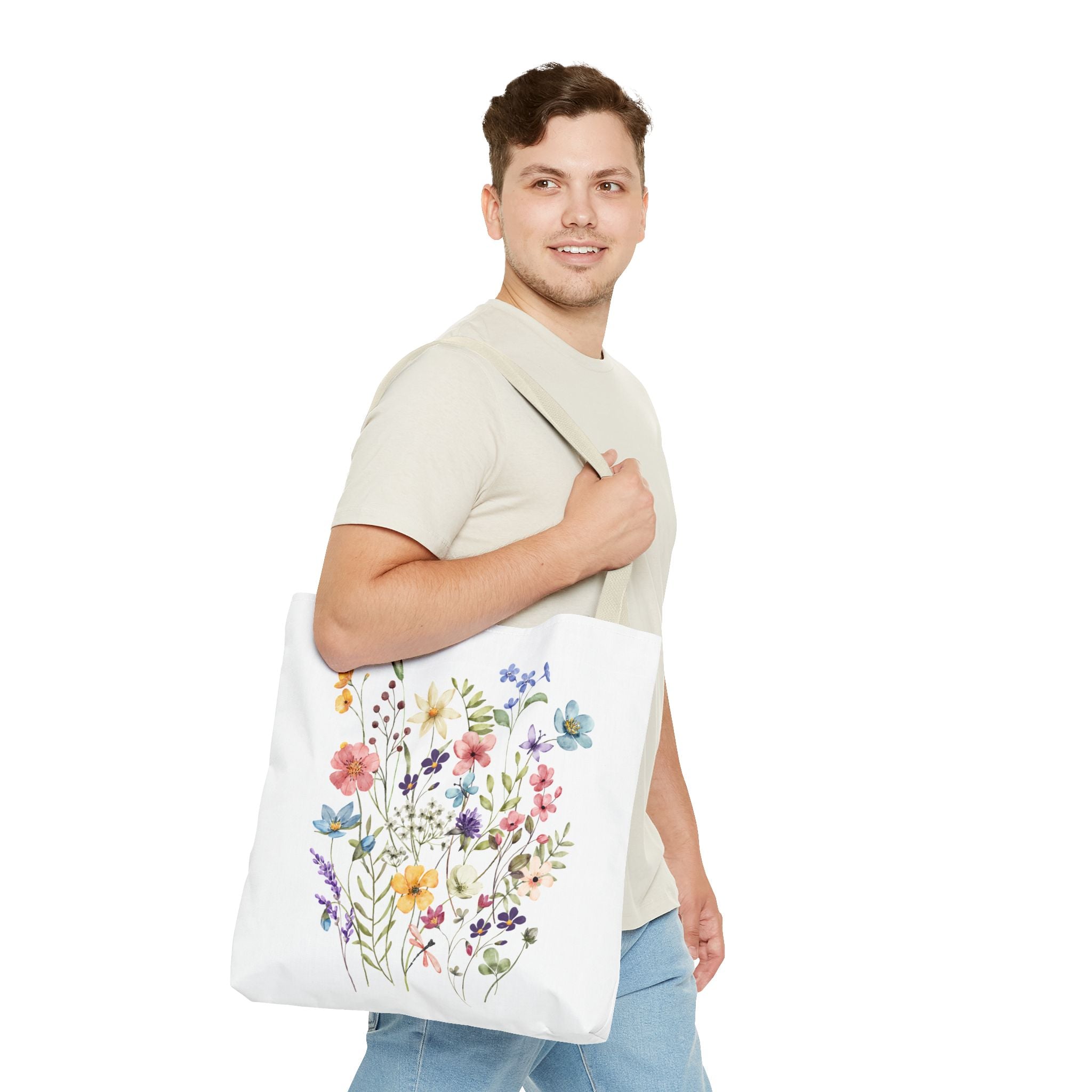 Tote Bag, Totes, Tote Bag Pattern, Floral Totes, Eco-Friendly Shopping Bag, Flower Printed Tote, Canvas Totes, Reusable Shopping Bag