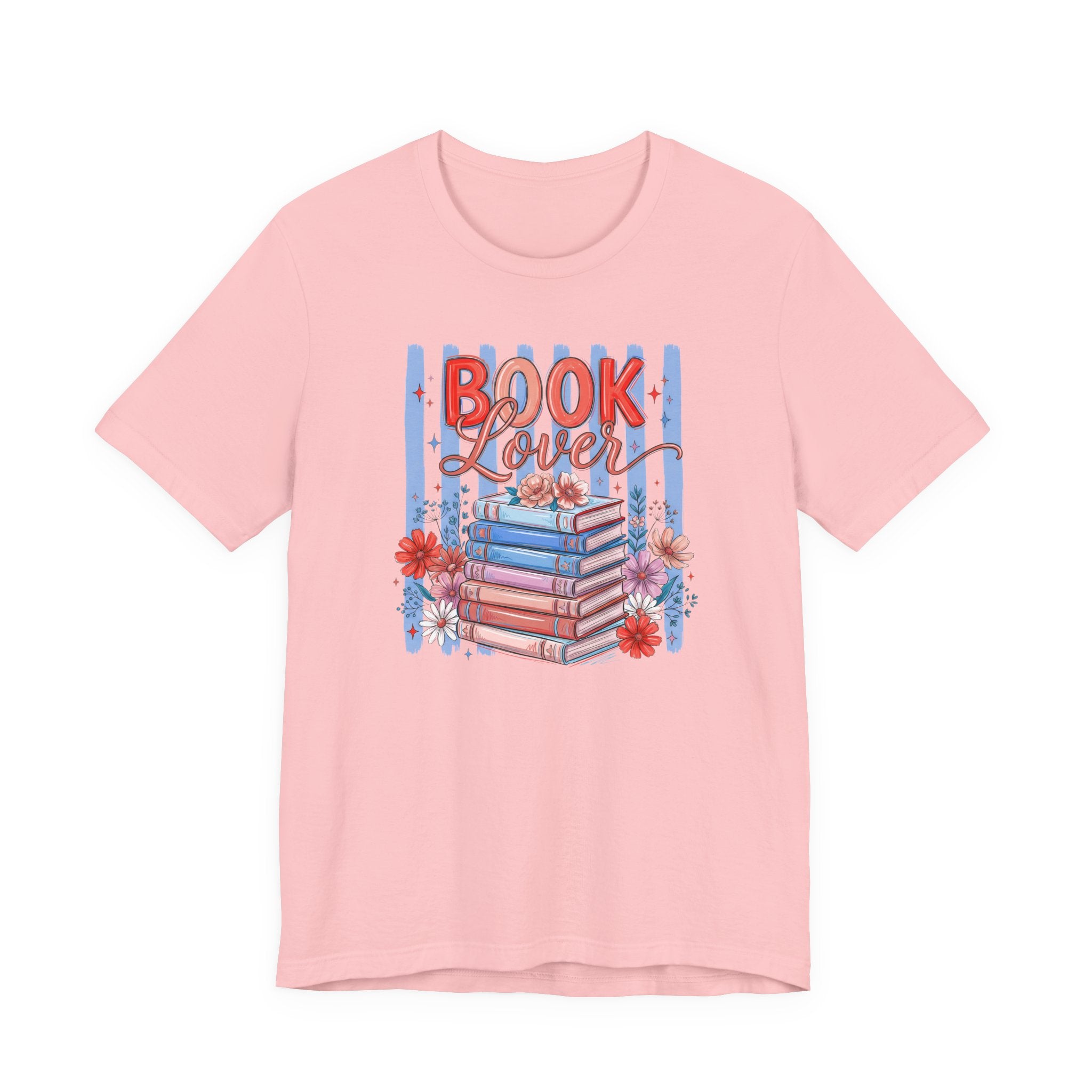 Book Lover Shirt, Bella Canvas 3001 Striped Bookish Tee, Gift for Book Lover