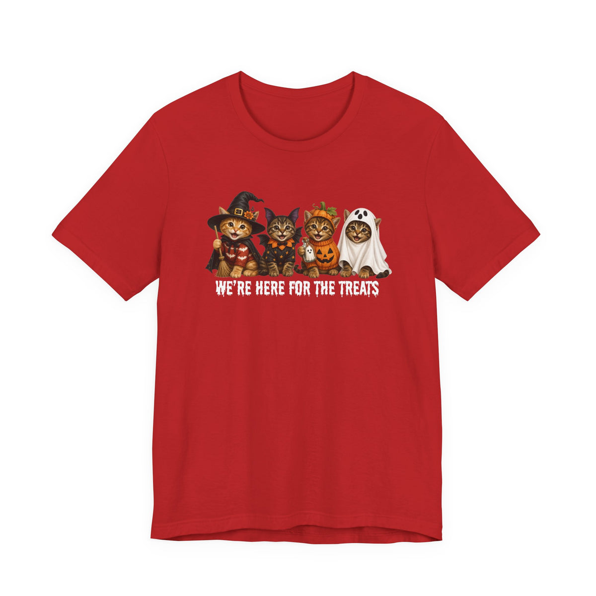 Halloween Cats Shirt, Spooky cat Graphic tee, Funny cats here for the treats