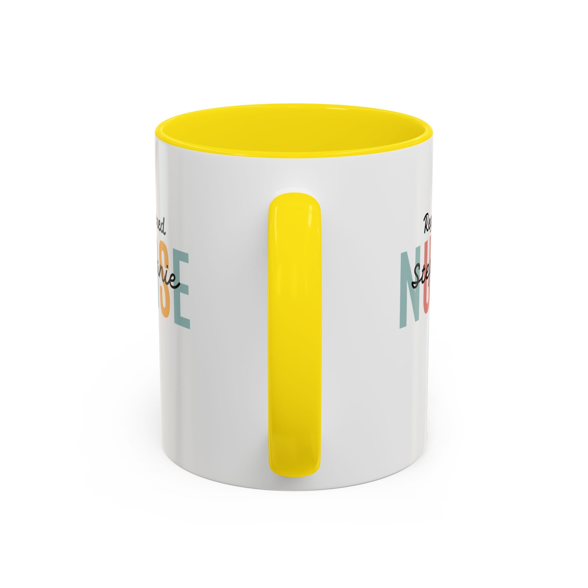 Personalized Nurse Coffee Mug, Custom Gift for Nurse, Accent Mug for Healthcare Workers, Unique Nurse Appreciation Gift, Black Handle Accent