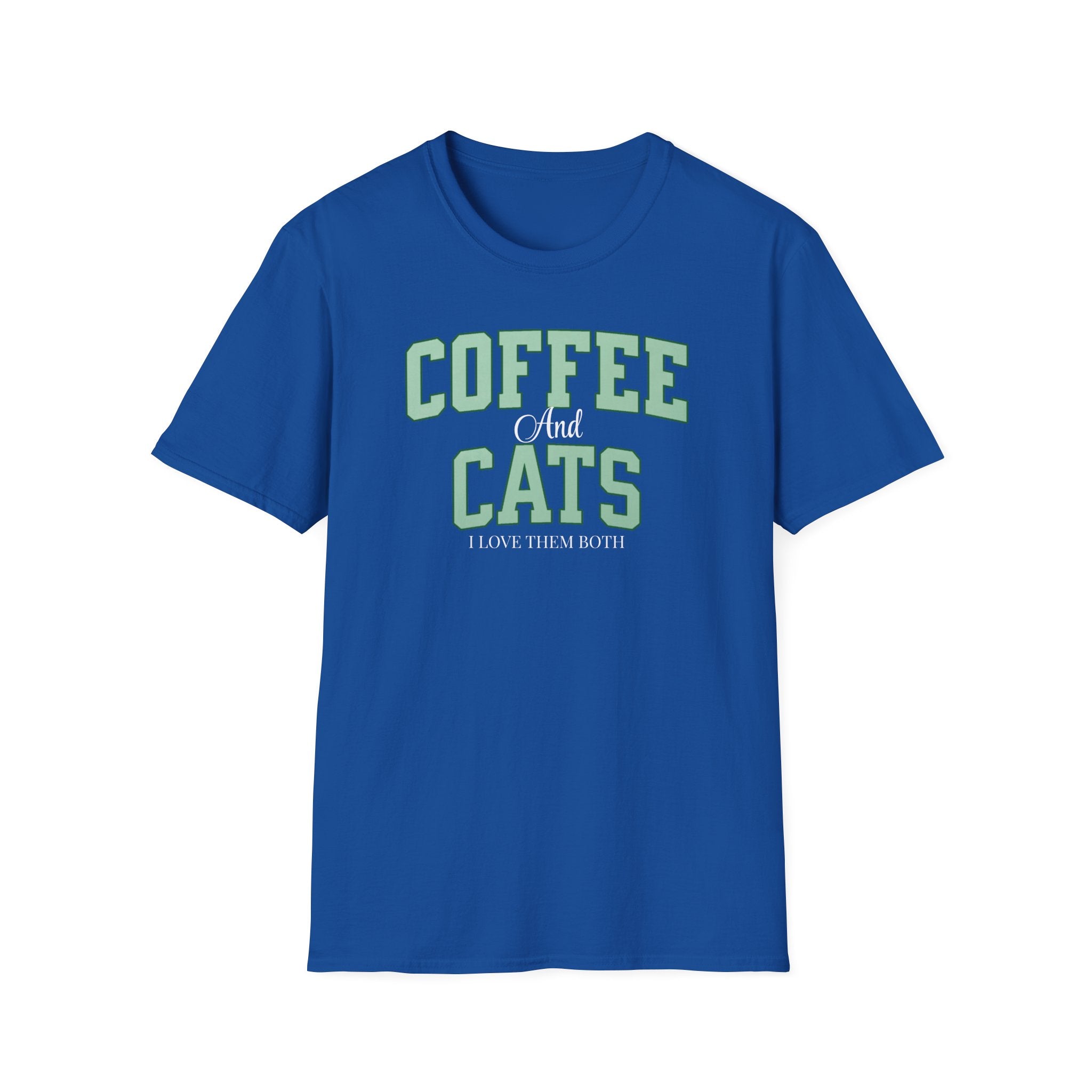Coffee and Cats T-Shirt — "Coffee and Cats, I Love Them Both" Graphic Tee for Cat & Coffee Lovers