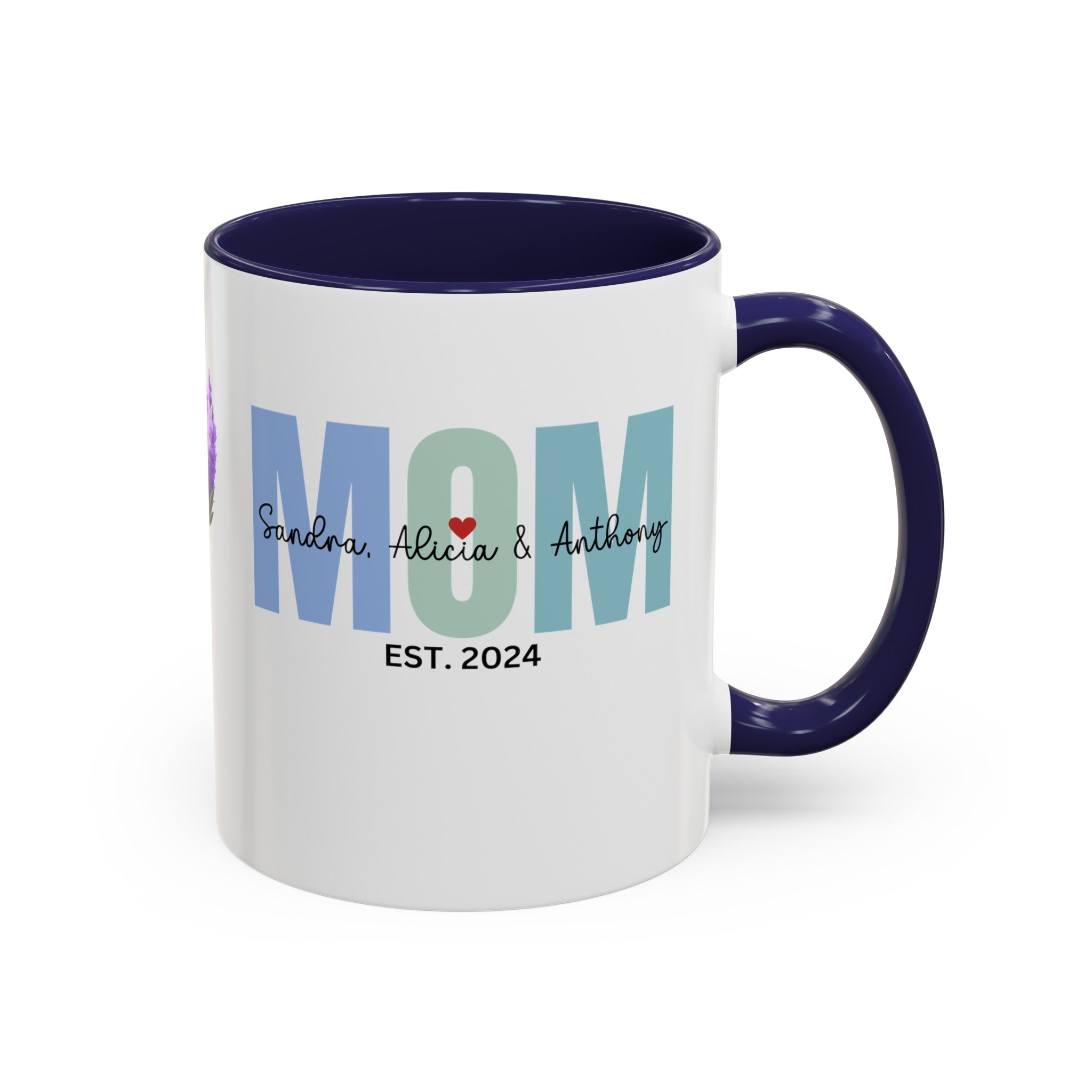 Personalized Mom Accent Coffee Mug, Gift for Mom, Happy Birthday Mom, Mother's Day gift, Mom's Mug, Mom's Coffee Mug