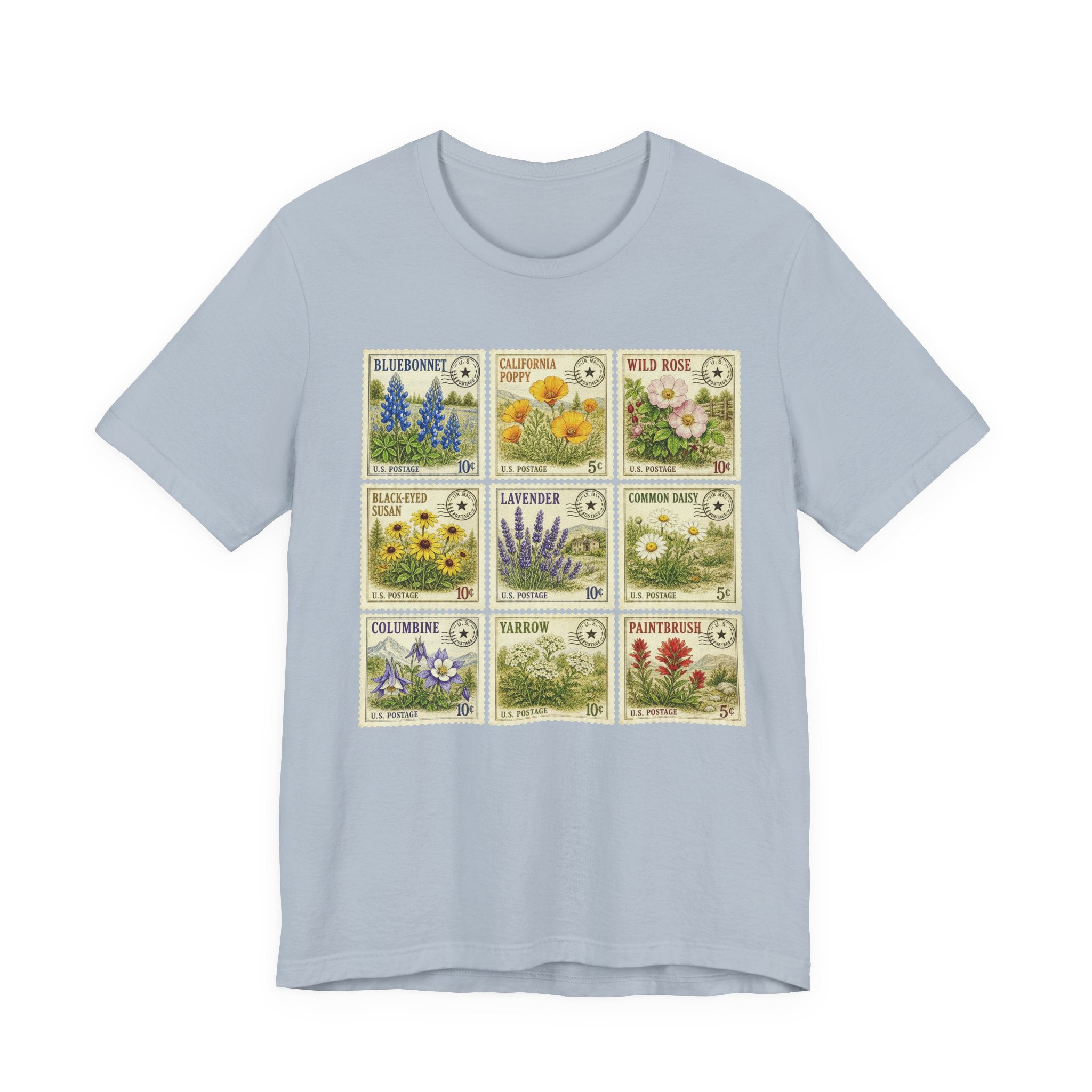 Vintage Wild Flower Shirt, Wildflower shirt, Wildflower Stamps