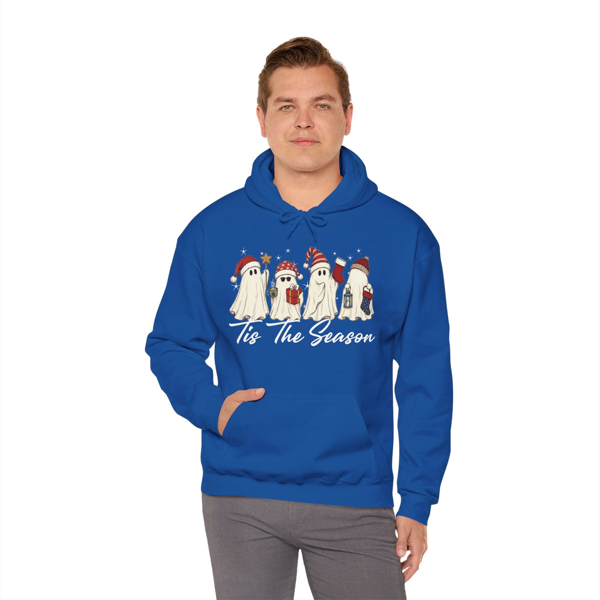 Tis The Season Halloween Hoodie, Retro Ghost Sweatshirt, Cute Christmas Ghost Sweater