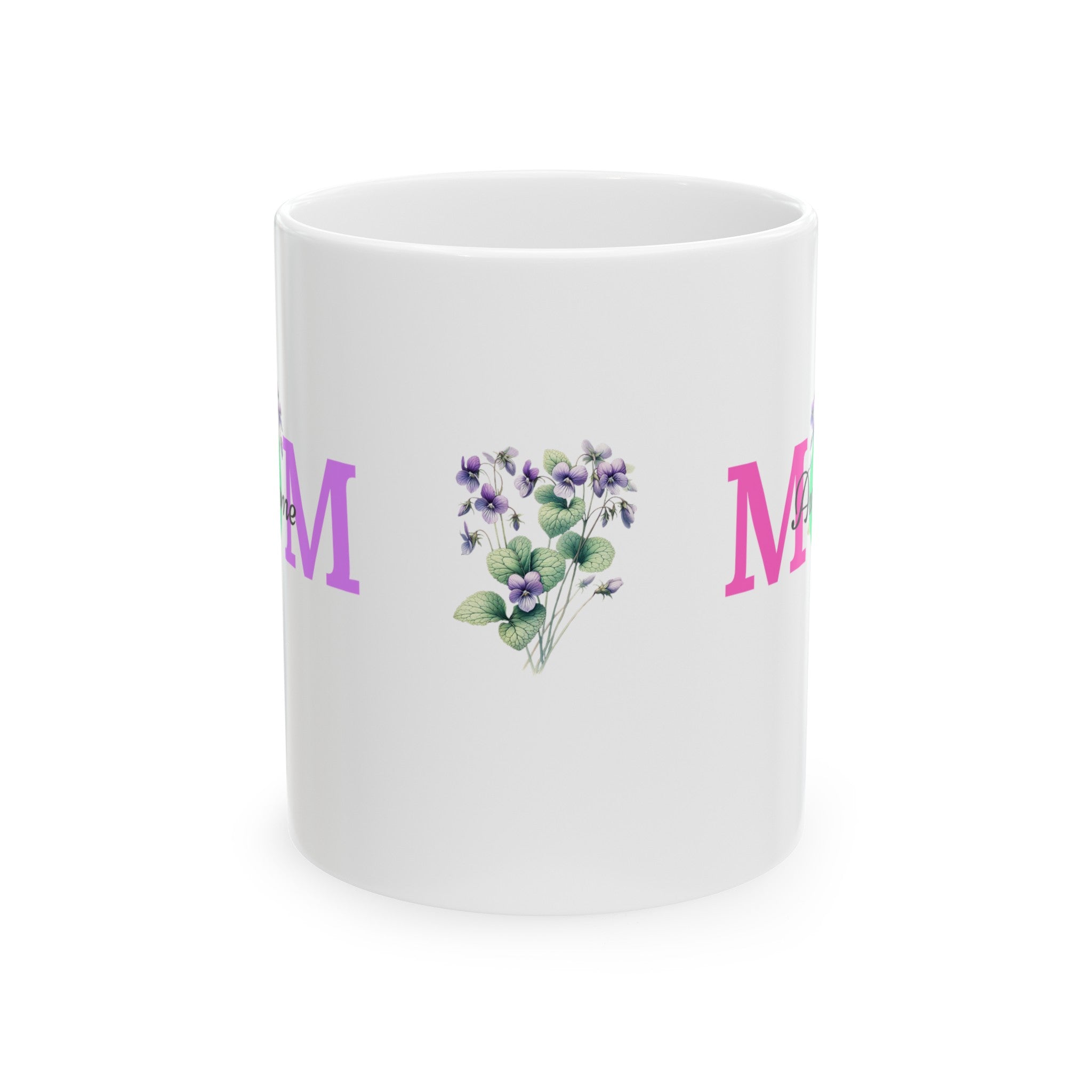 Awesome Mom Birth Flower Month Ceramic Mug, Happy Birth Day Gift, Mother's Day Gift, Gift for Mom