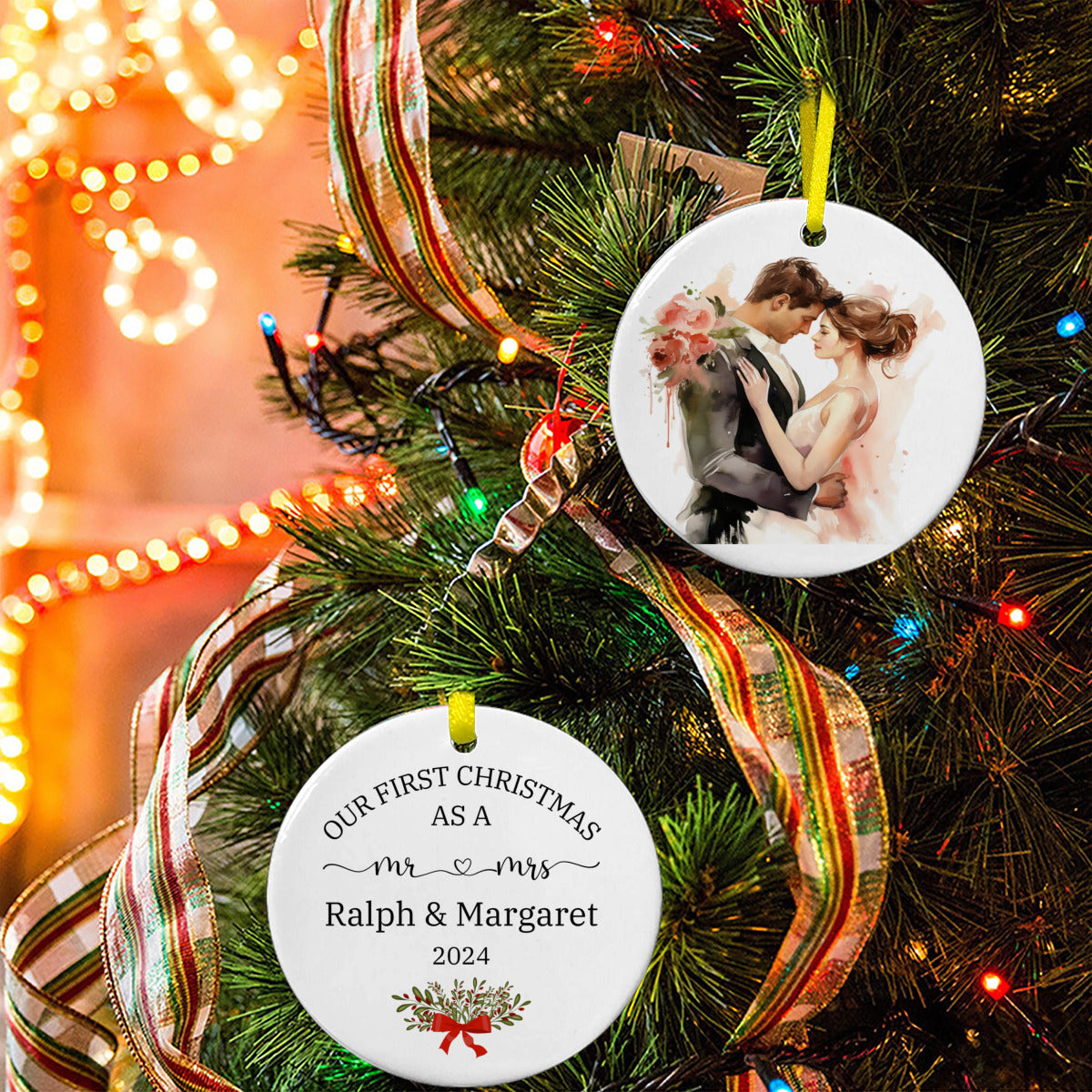 First Christmas As Mr & Mrs Christmas Ornament