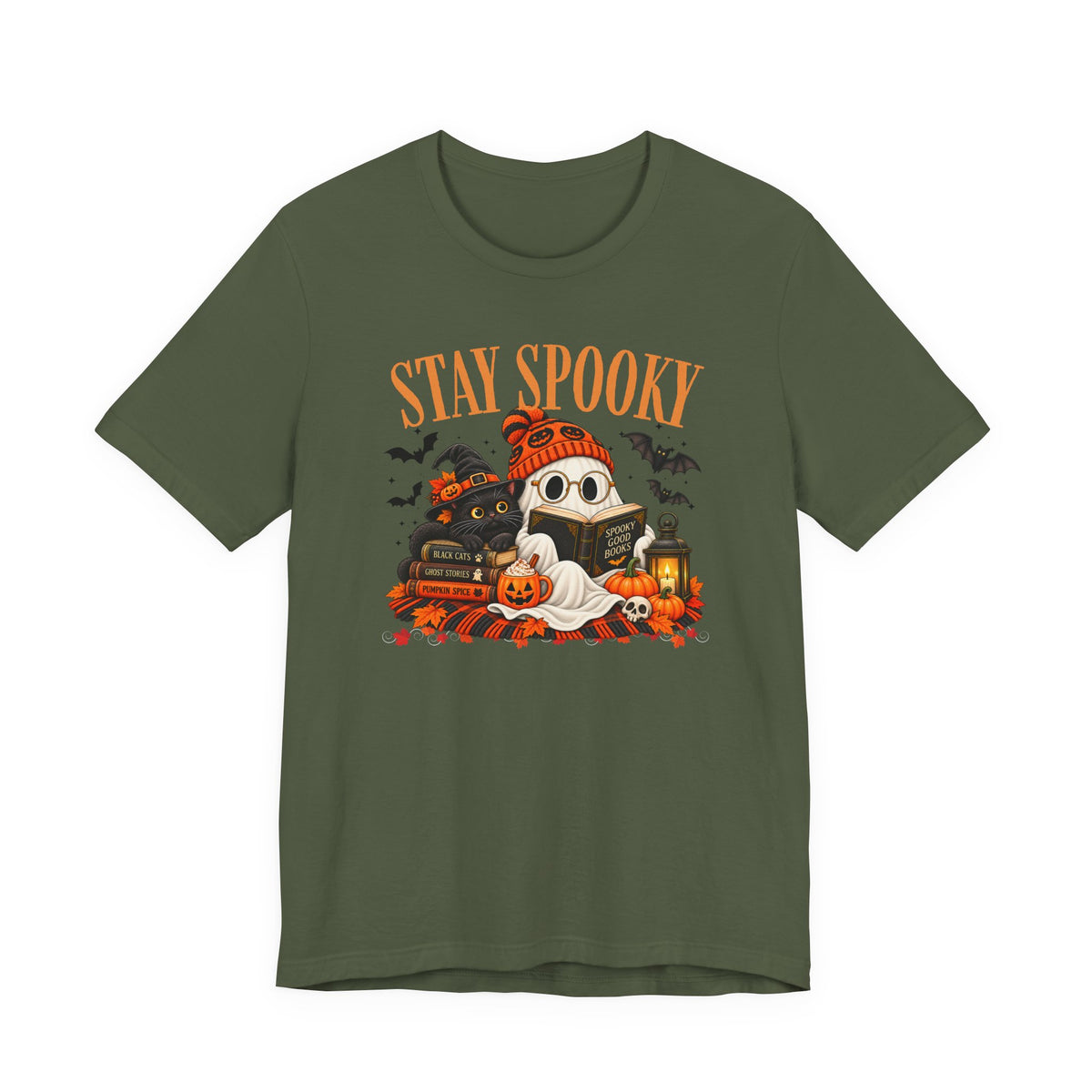 Stay Spooky T-Shirt, Halloween Ghost and Black Cat Sweatshirt, Halloween Gift