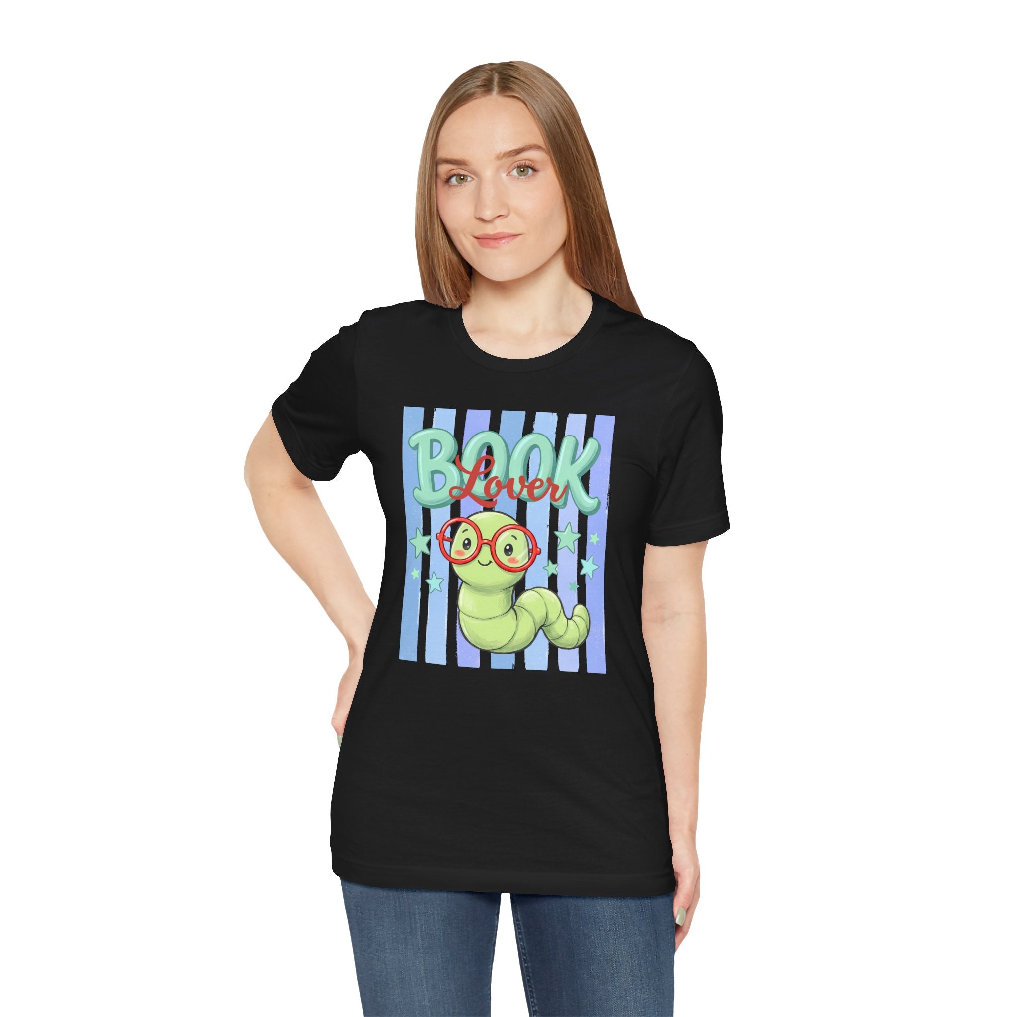 Book Lover Shirt, Bella Canvas 3001 Striped Book Lover Tee, Gift for Book Lover