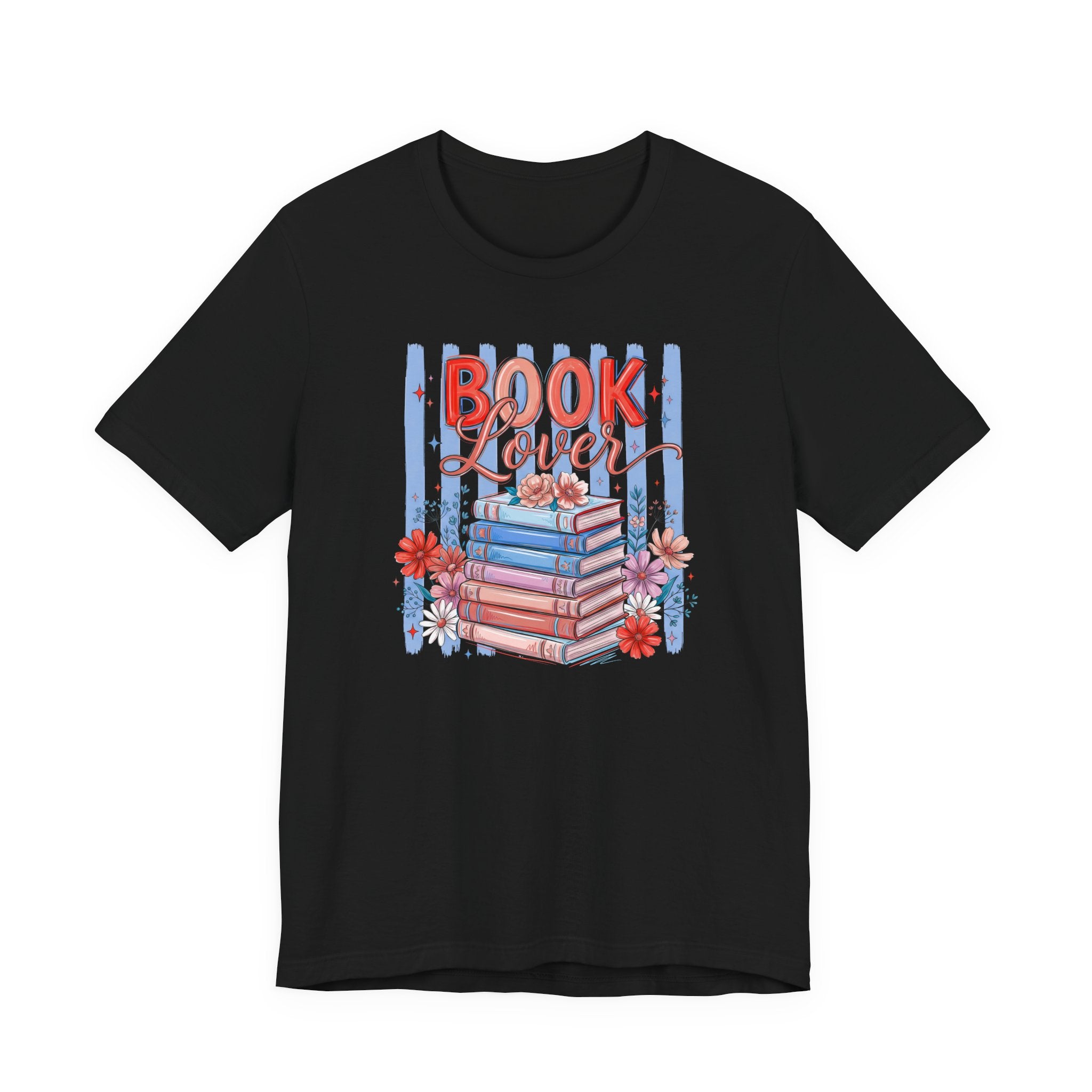 Book Lover Shirt, Bella Canvas 3001 Striped Bookish Tee, Gift for Book Lover