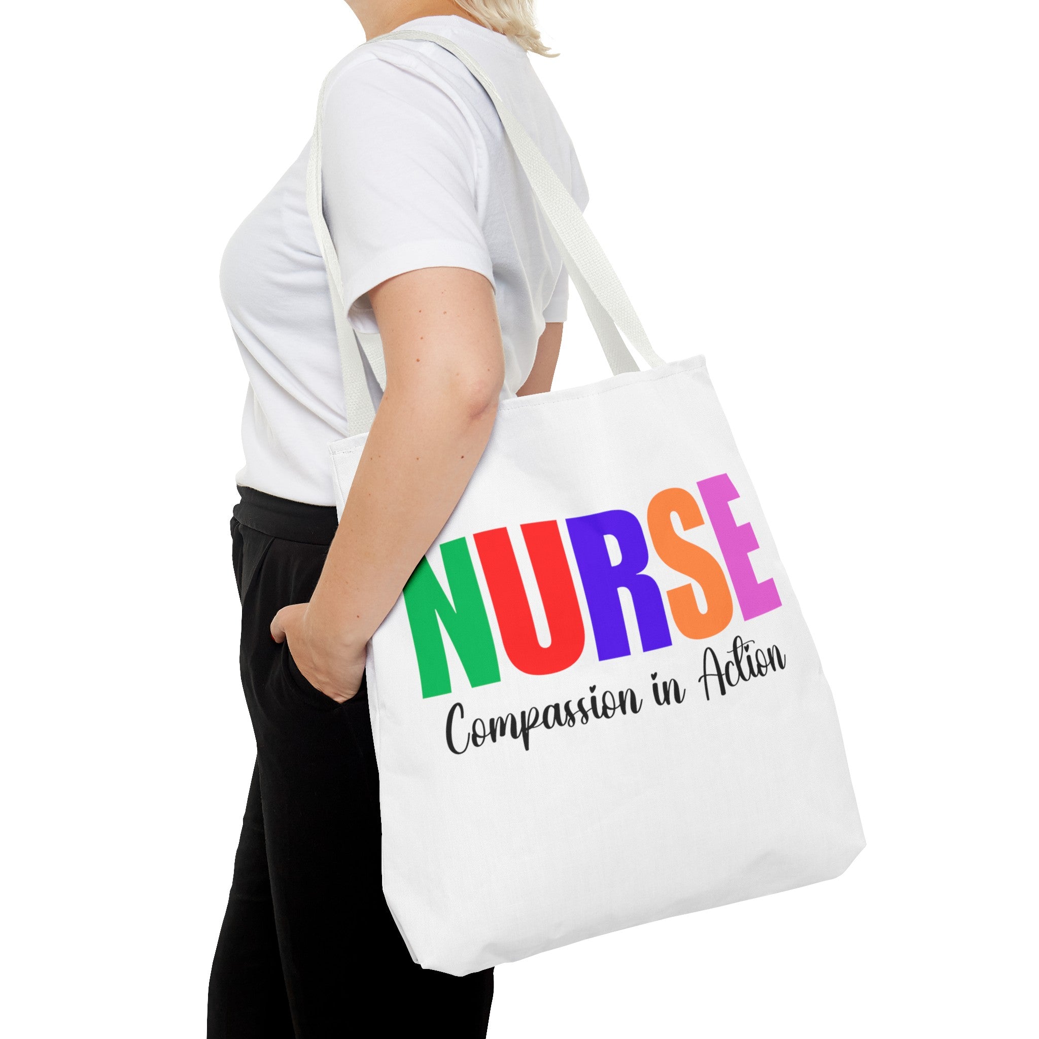 Nurse, Compassion In Action Tote Bag, Gift for Nurse, Nurse Appreciation Gift, Nurse Graduation Gift