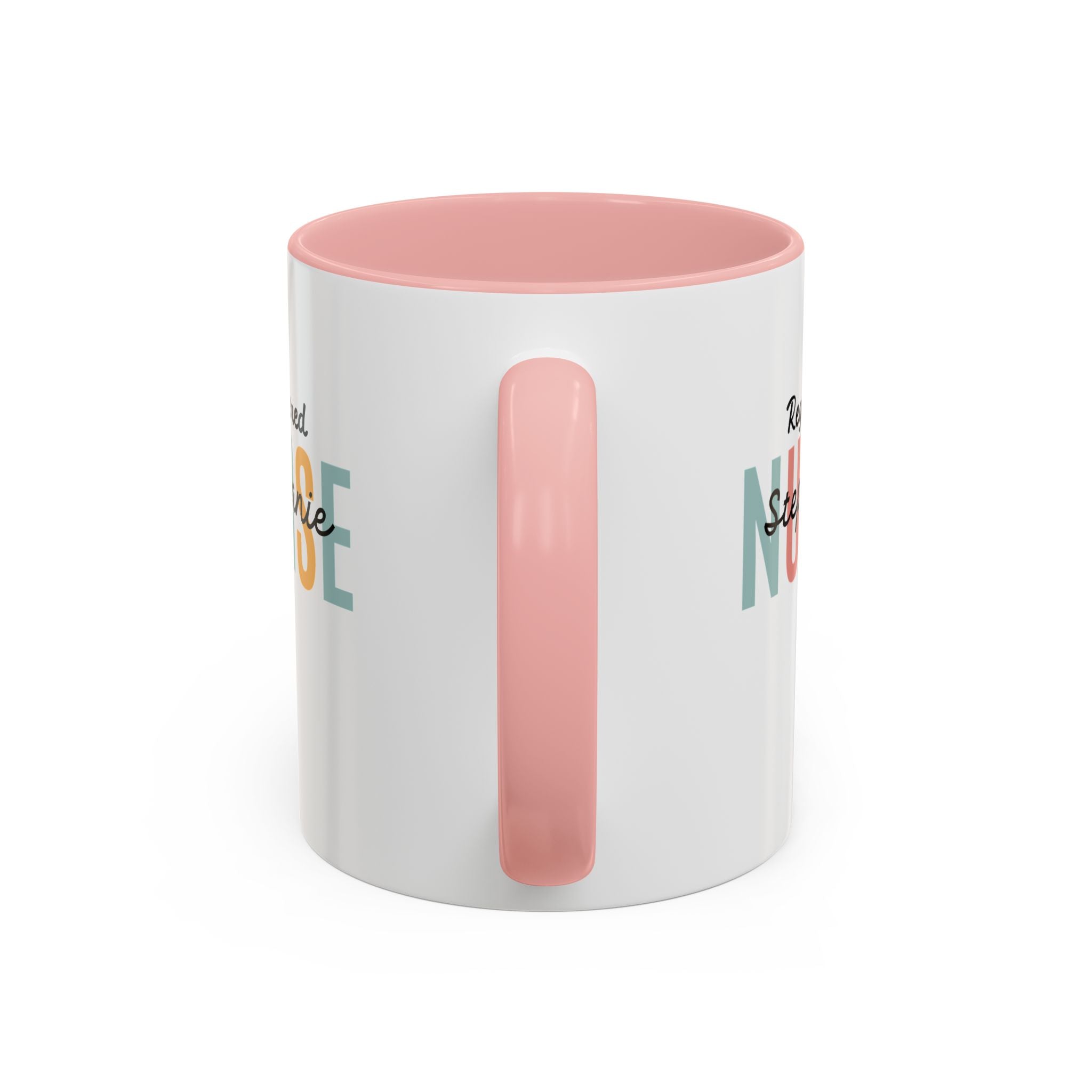 Personalized Nurse Coffee Mug, Custom Gift for Nurse, Accent Mug for Healthcare Workers, Unique Nurse Appreciation Gift, Black Handle Accent