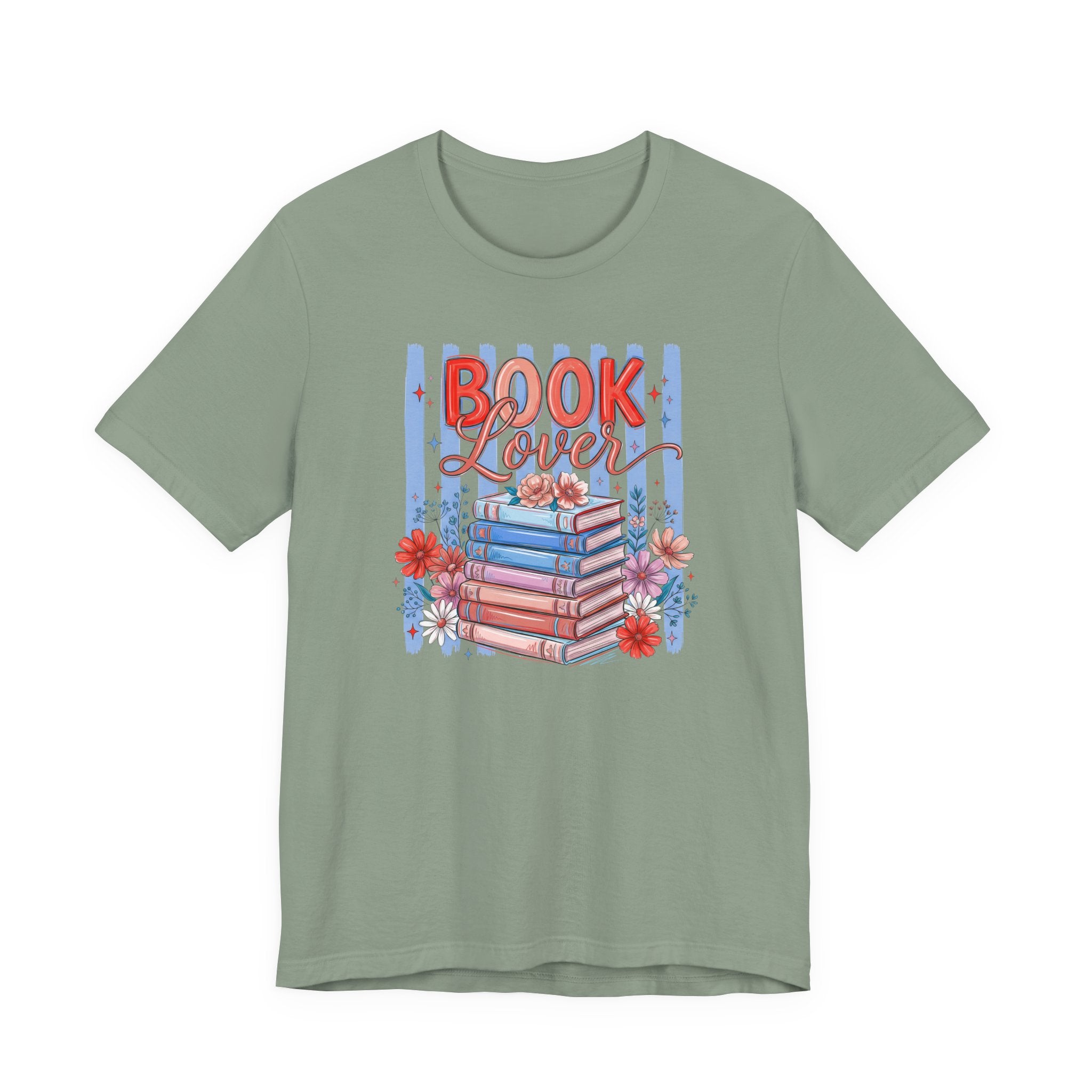 Book Lover Shirt, Bella Canvas 3001 Striped Bookish Tee, Gift for Book Lover