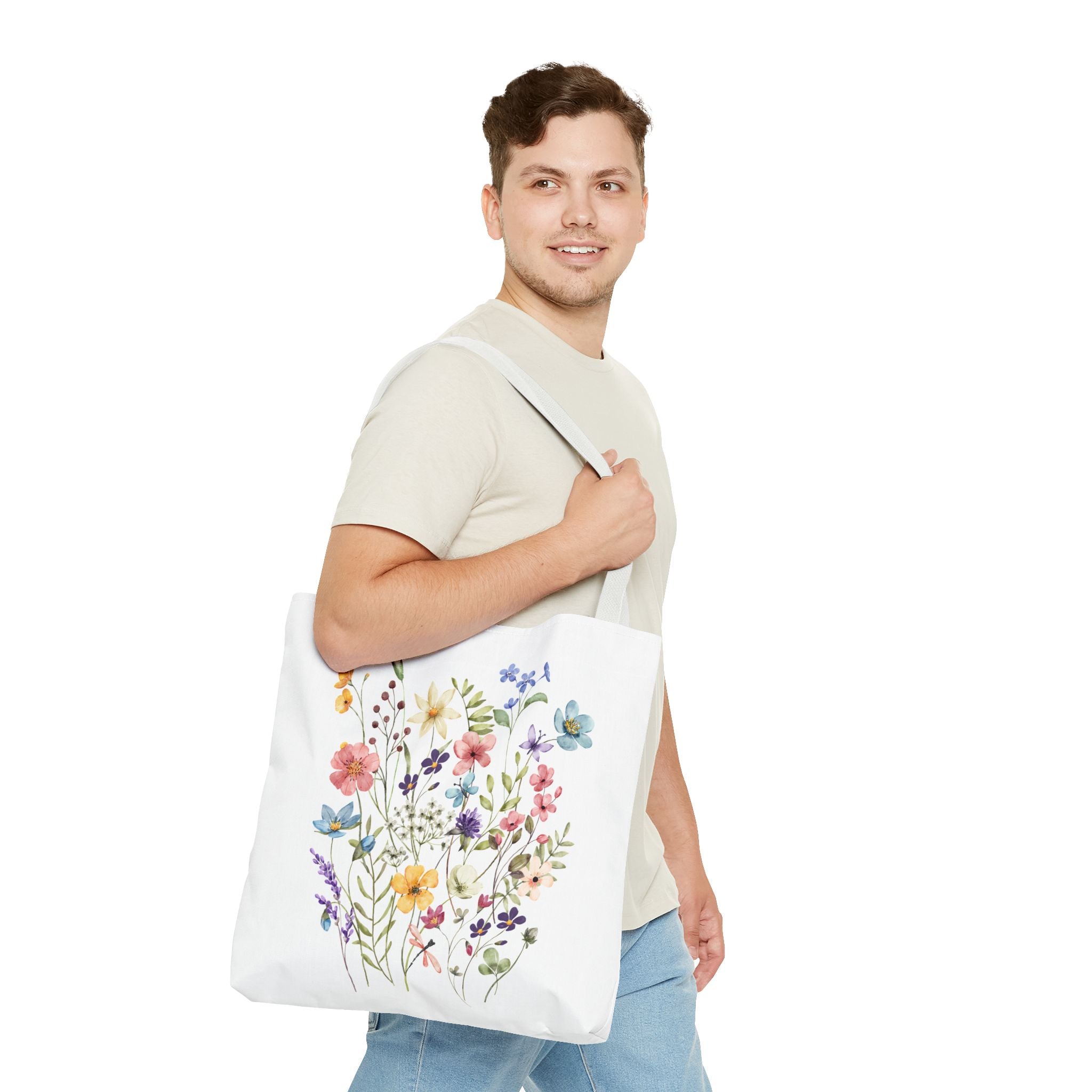 Tote Bag, Totes, Tote Bag Pattern, Floral Totes, Eco-Friendly Shopping Bag, Flower Printed Tote, Canvas Totes, Reusable Shopping Bag
