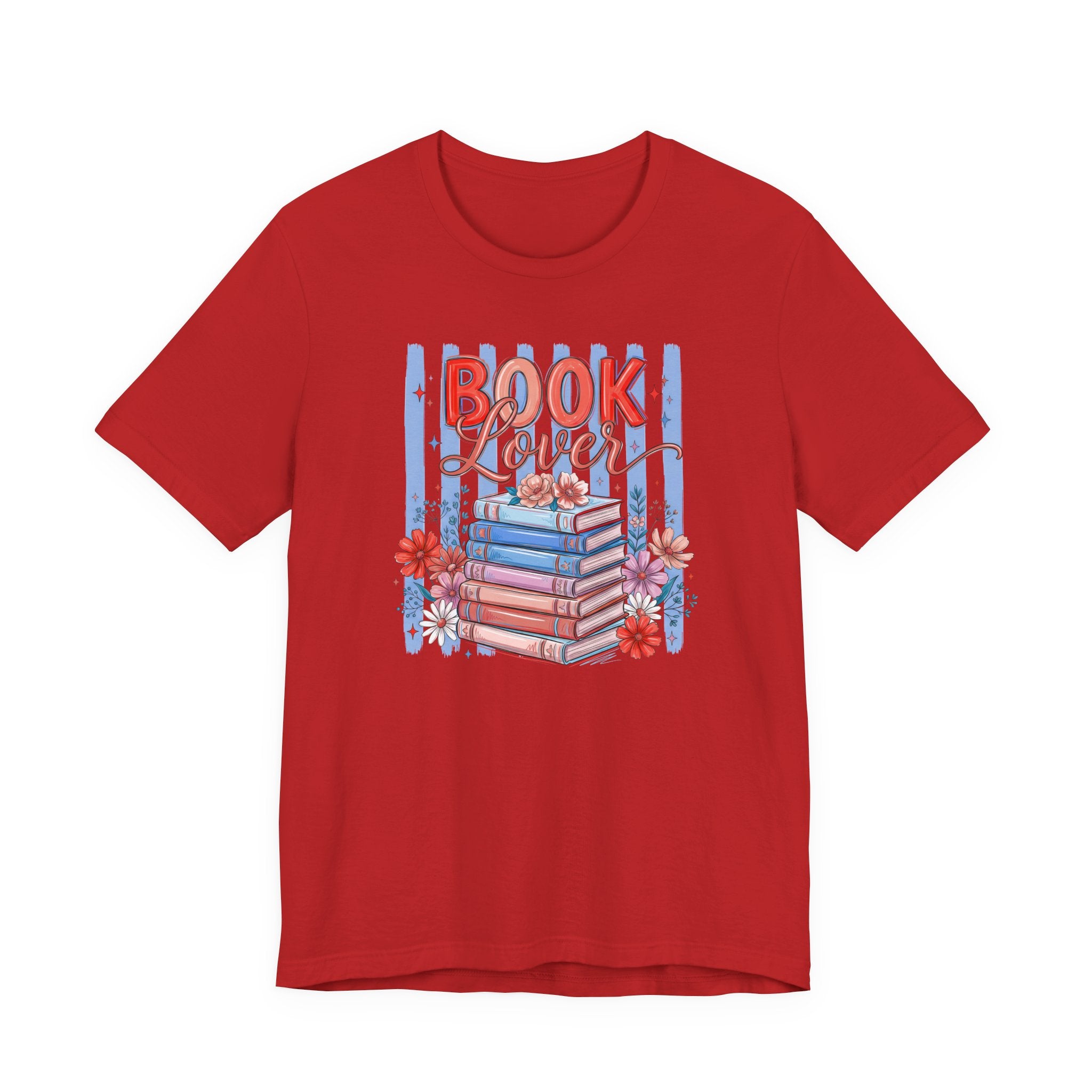 Book Lover Shirt, Bella Canvas 3001 Striped Bookish Tee, Gift for Book Lover
