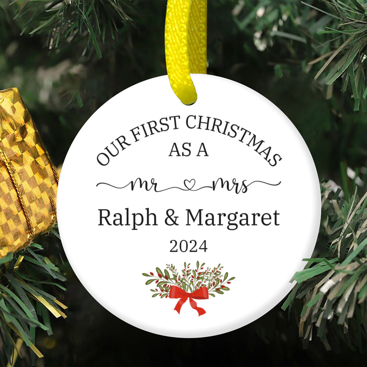 First Christmas As Mr & Mrs Christmas Ornament