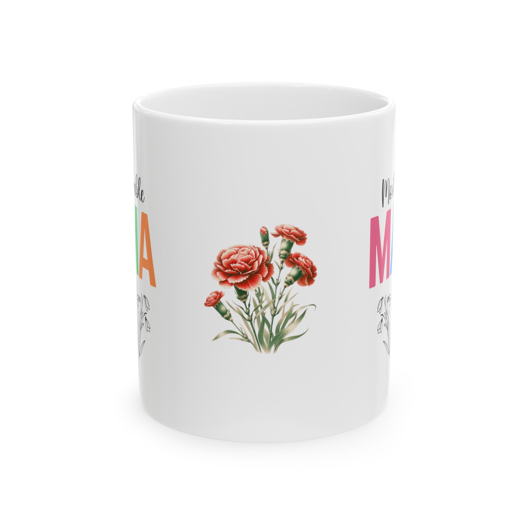 Most Adorable Mama Ceramic Mug, Gift for Mama, Mama Birth Flower Month Mug, Birthday Gift for Mama, Gift for Mom, Mother's Day Gift