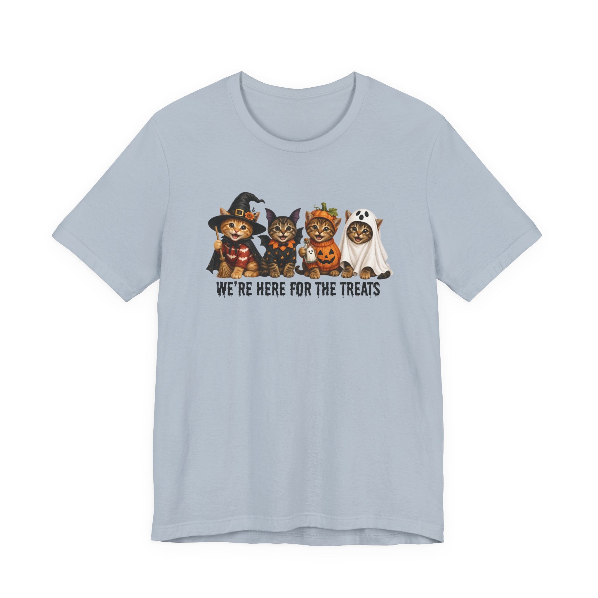 Halloween Cats Shirt, Spooky cat Graphic tee, Funny cats here for the treats