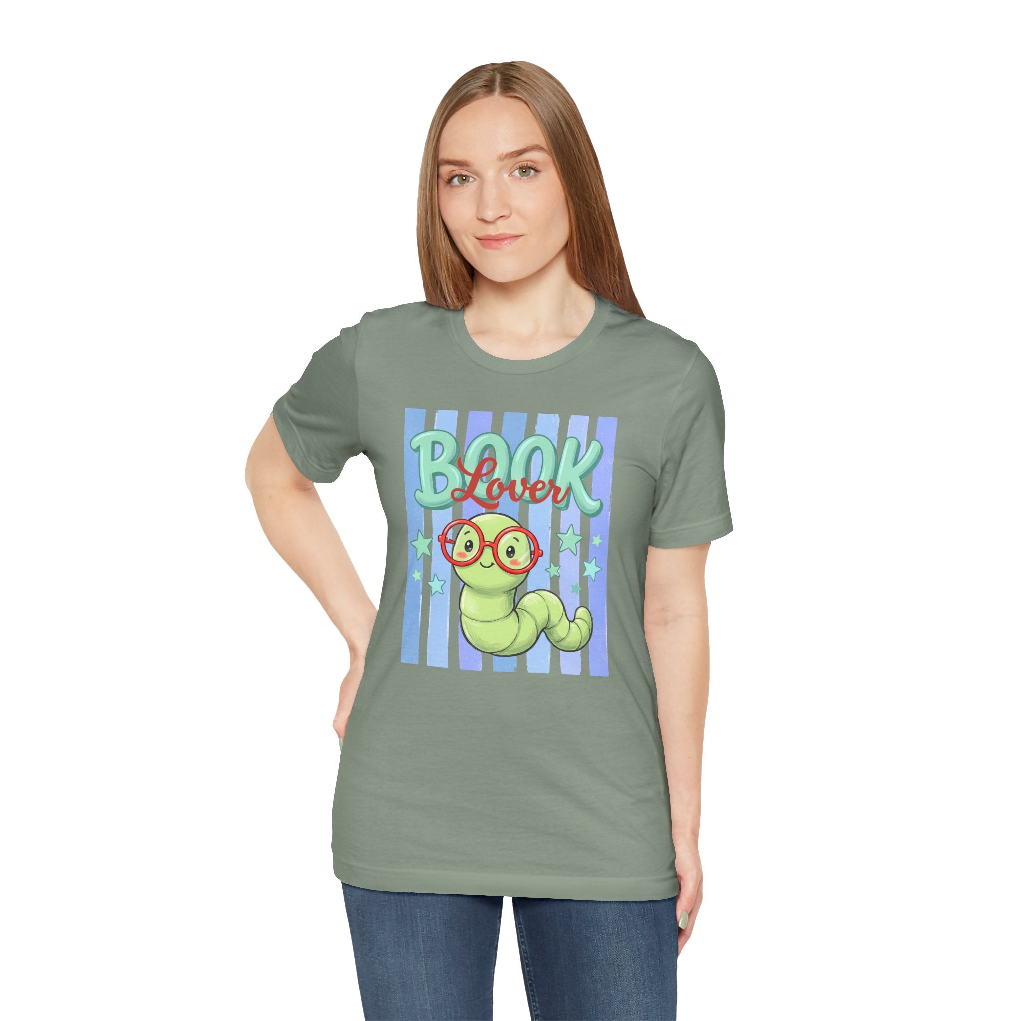 Book Lover Shirt, Bella Canvas 3001 Striped Book Lover Tee, Gift for Book Lover