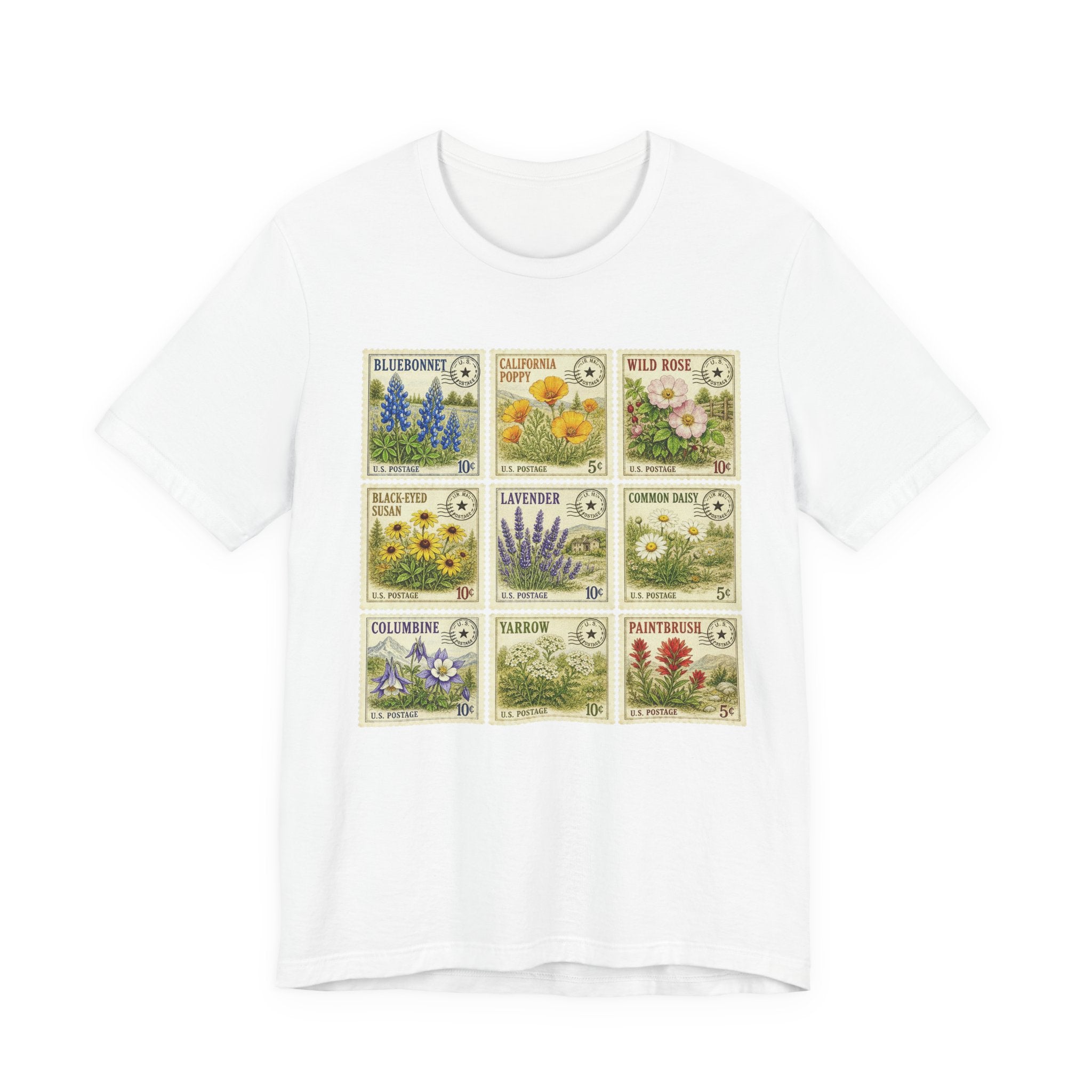 Vintage Wild Flower Shirt, Wildflower shirt, Wildflower Stamps