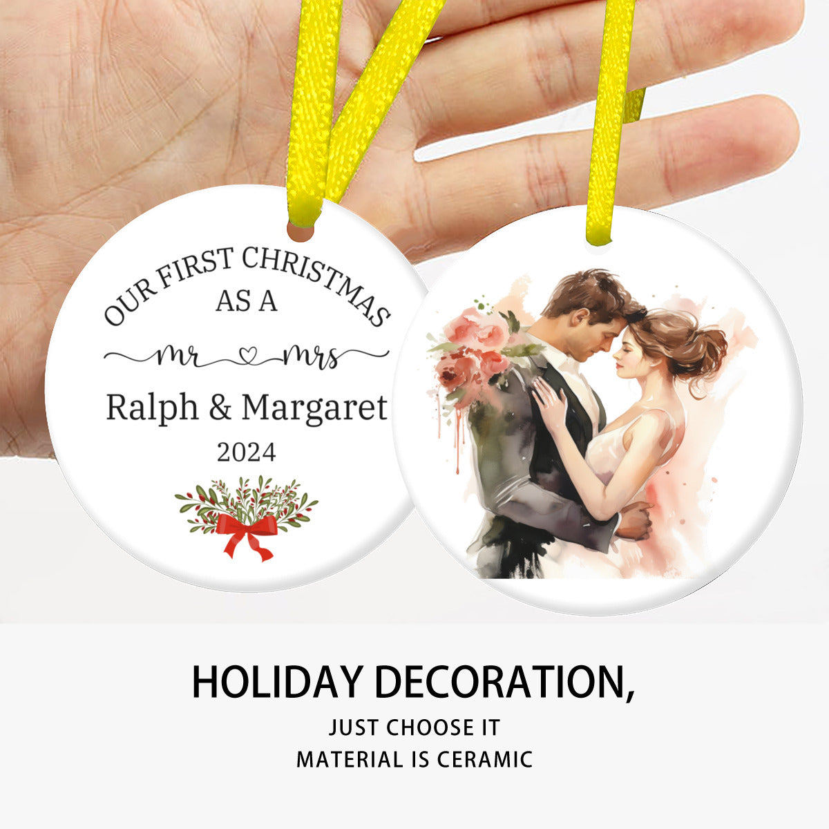 First Christmas As Mr & Mrs Christmas Ornament