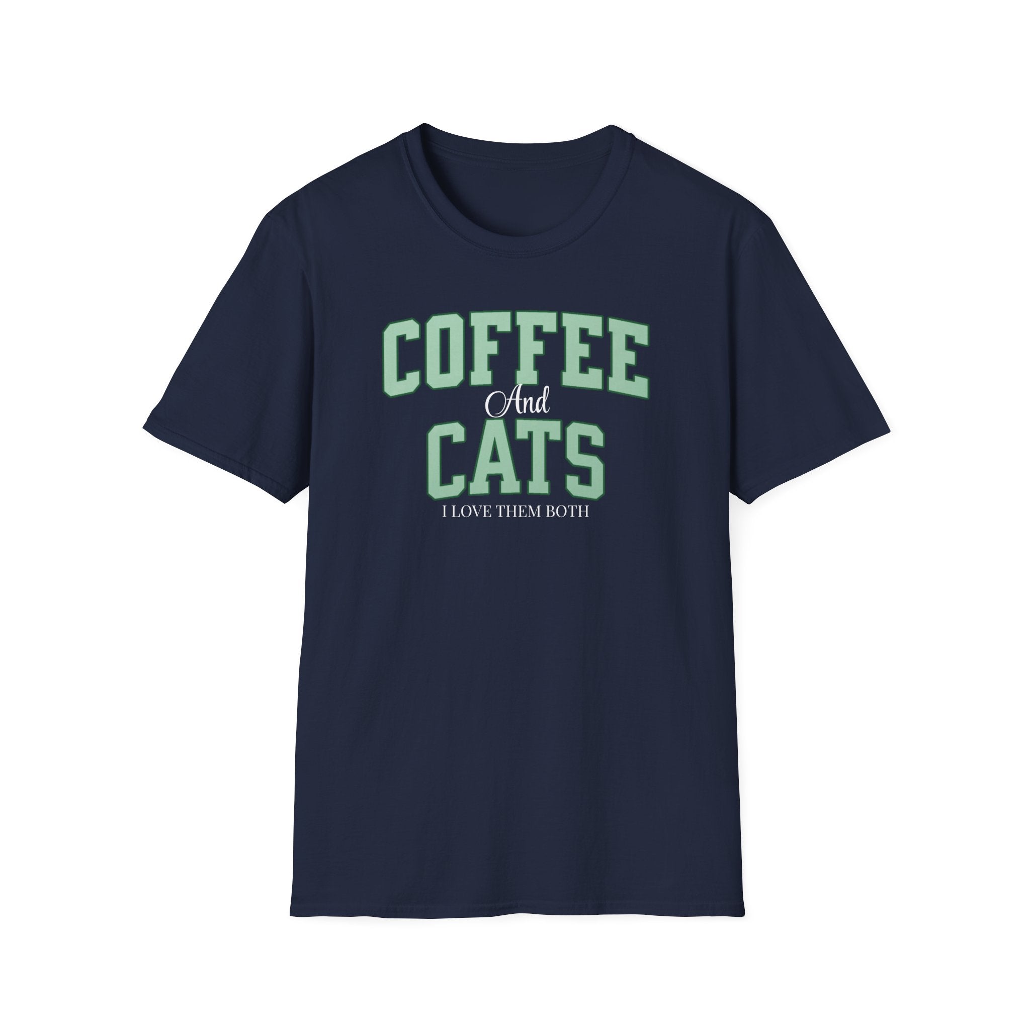 Coffee and Cats T-Shirt — "Coffee and Cats, I Love Them Both" Graphic Tee for Cat & Coffee Lovers
