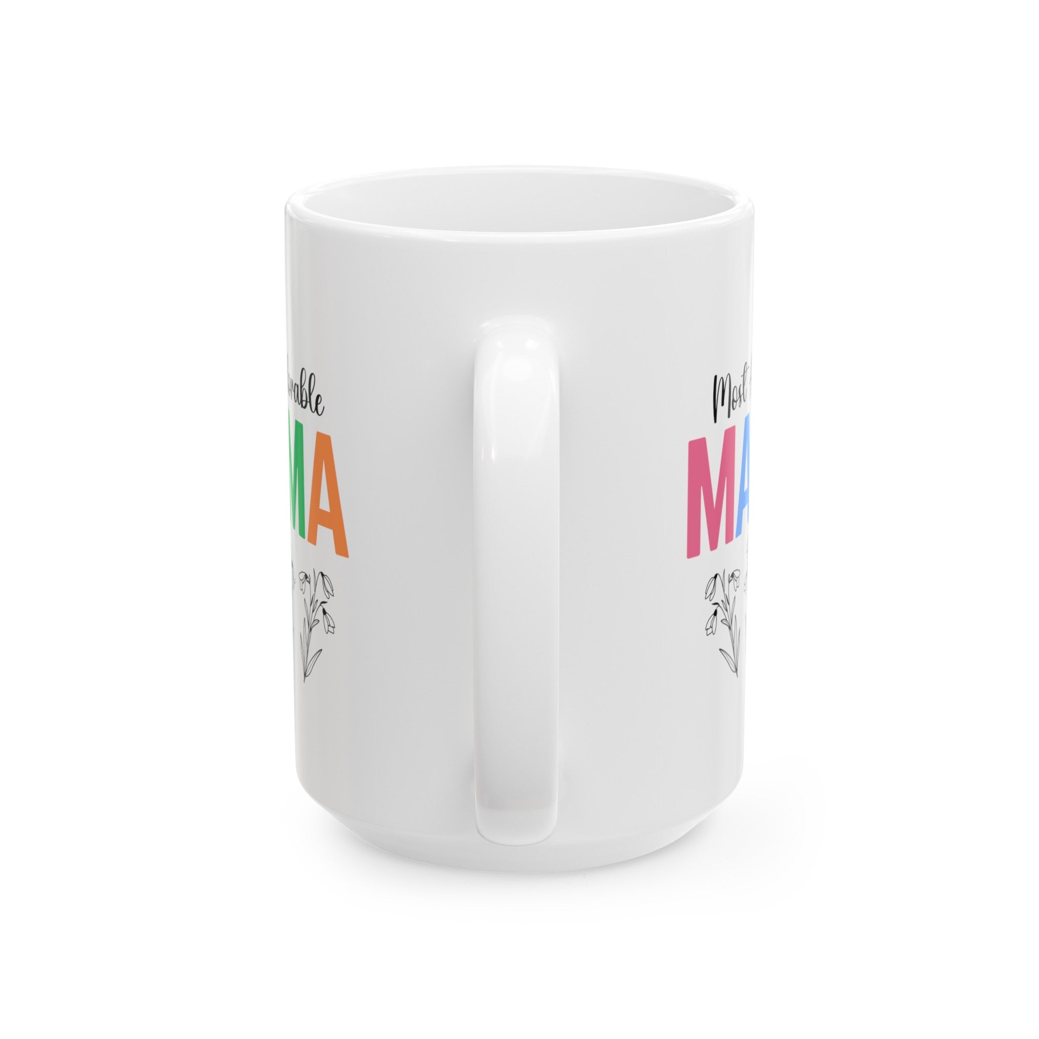 Most Adorable Mama Ceramic Mug, Gift for Mama, Mama Birth Flower Month Mug, Birthday Gift for Mama, Gift for Mom, Mother's Day Gift