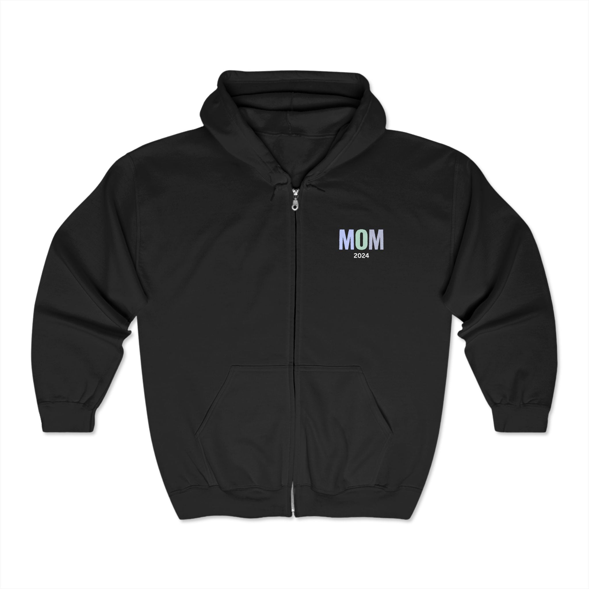 Custom Mom 2024 Full Zip Hoodie - Cozy Gift for Mothers