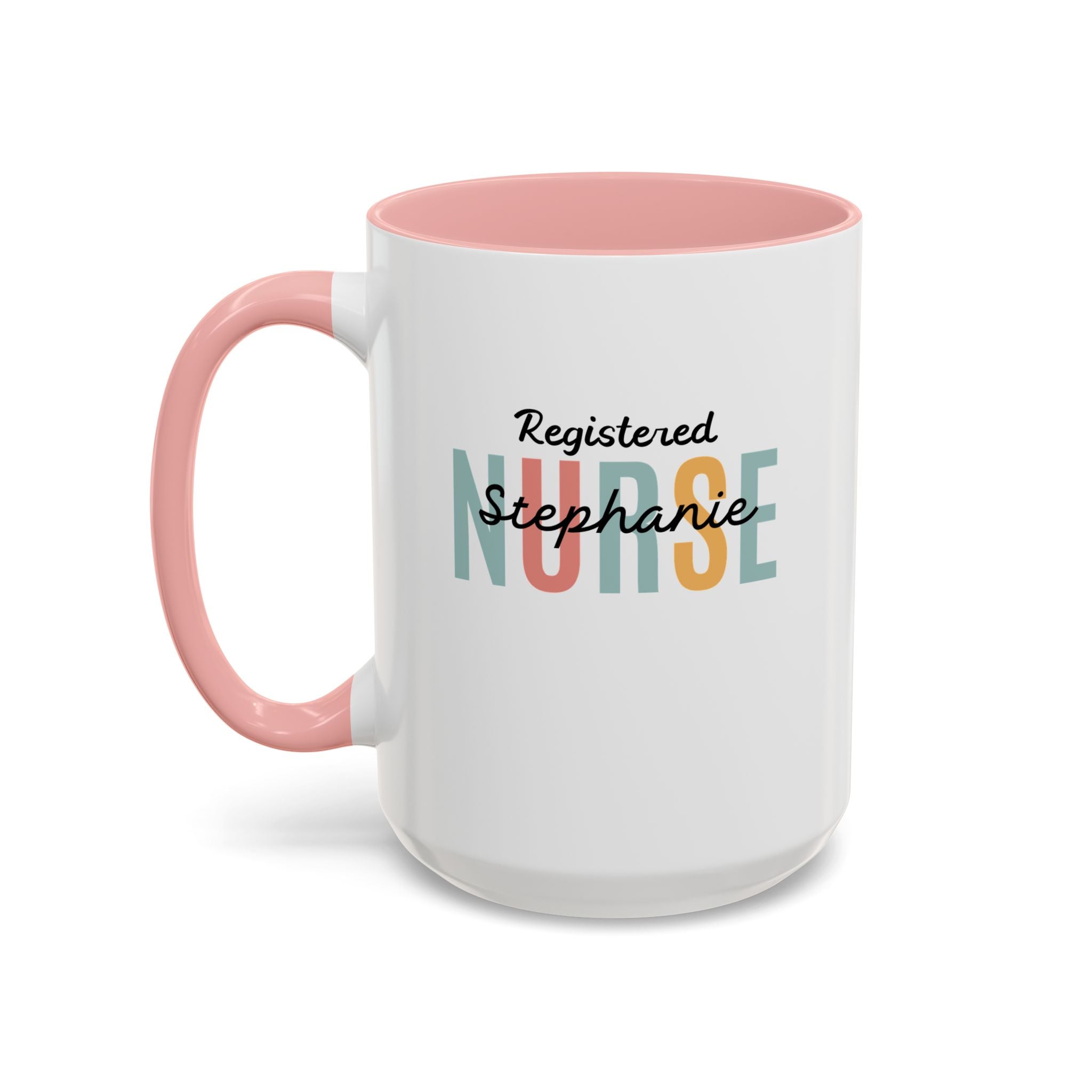 Personalized Nurse Coffee Mug, Custom Gift for Nurse, Accent Mug for Healthcare Workers, Unique Nurse Appreciation Gift, Black Handle Accent