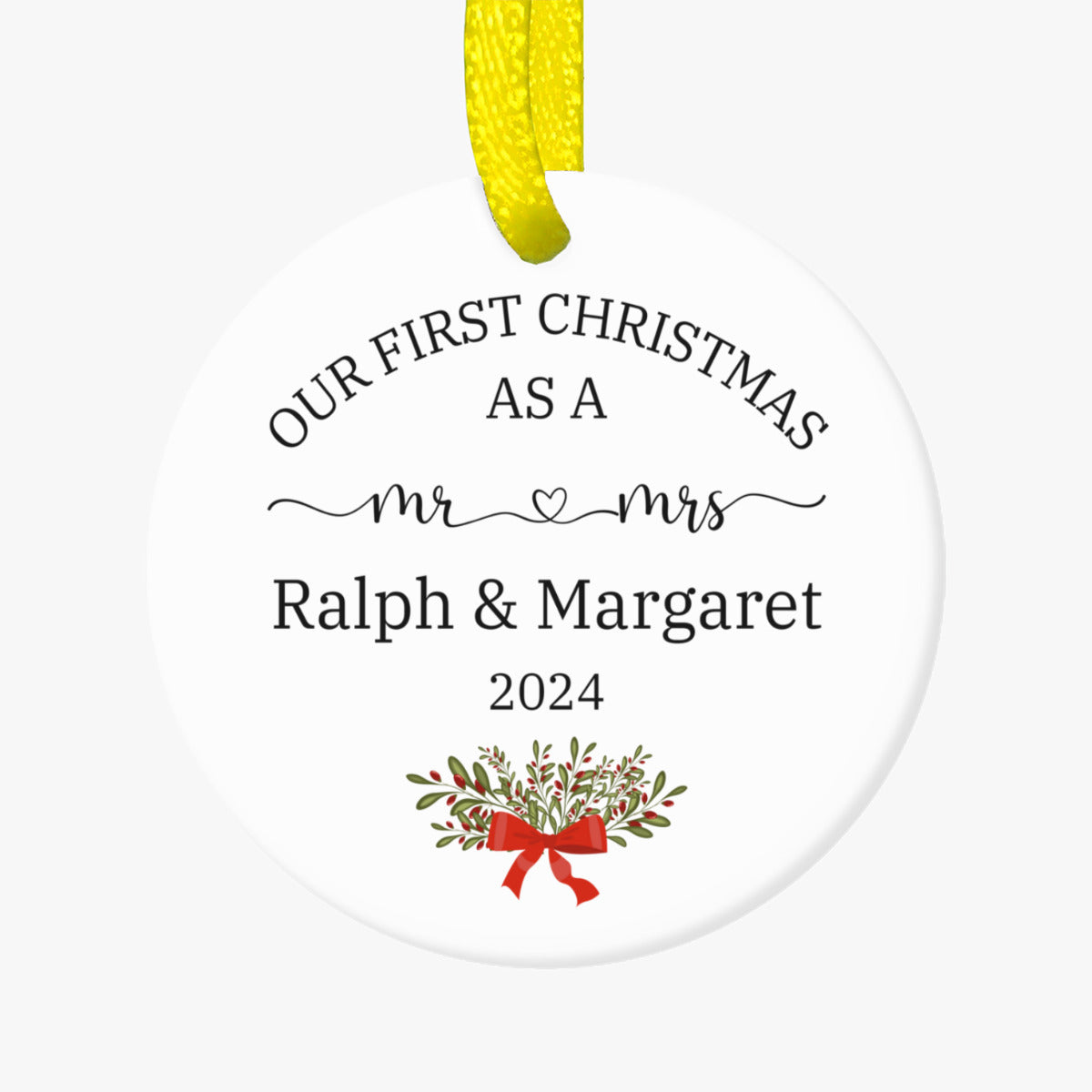 First Christmas As Mr & Mrs Christmas Ornament