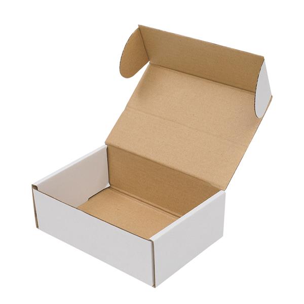 50 Corrugated Paper Boxes 6x4x2 " White Outside and Yellow Inside