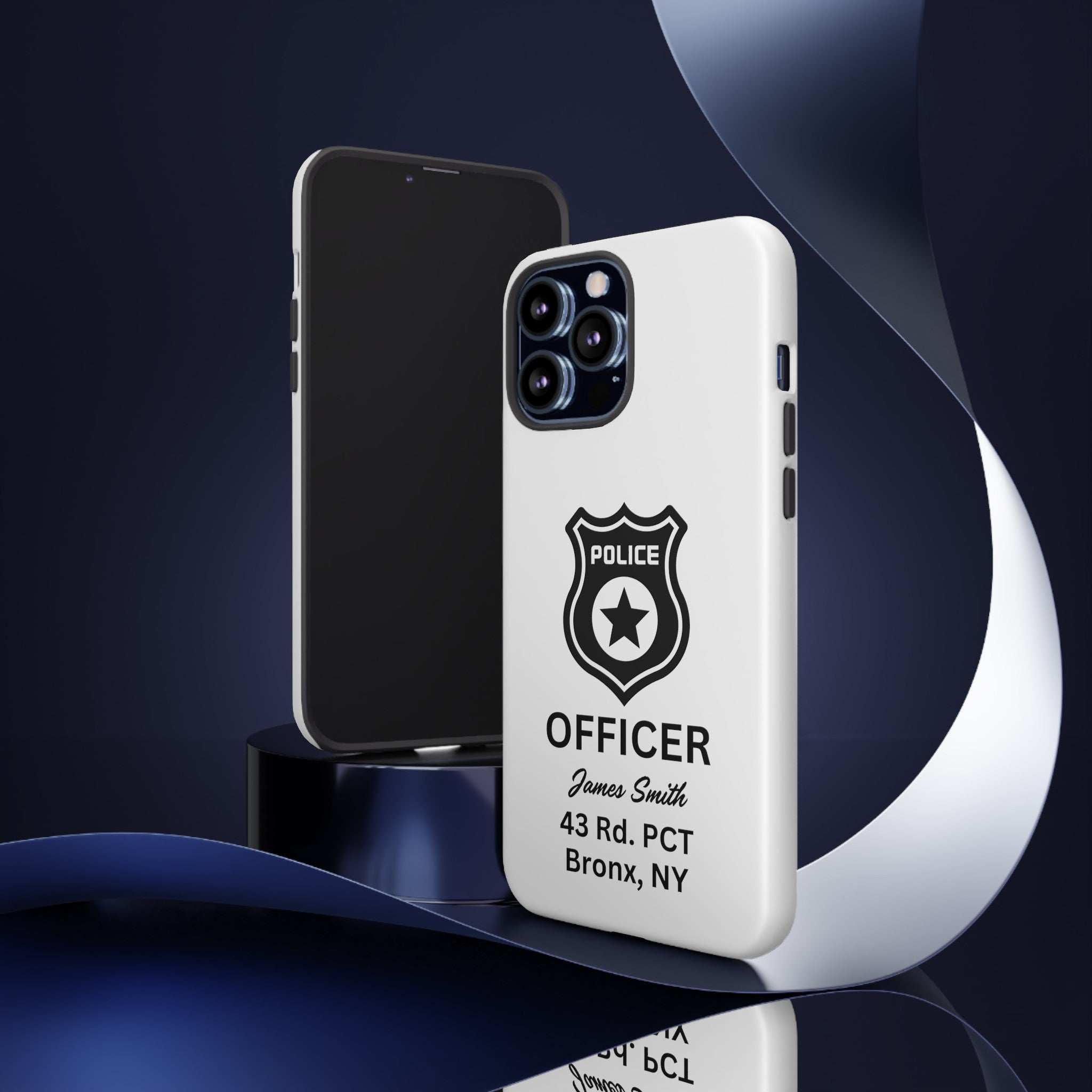 Personalized Police Officer iPhone, Samsung Tough Cases with Officer's Name and Precinct, Gift for Police Officers, Police Appreciation