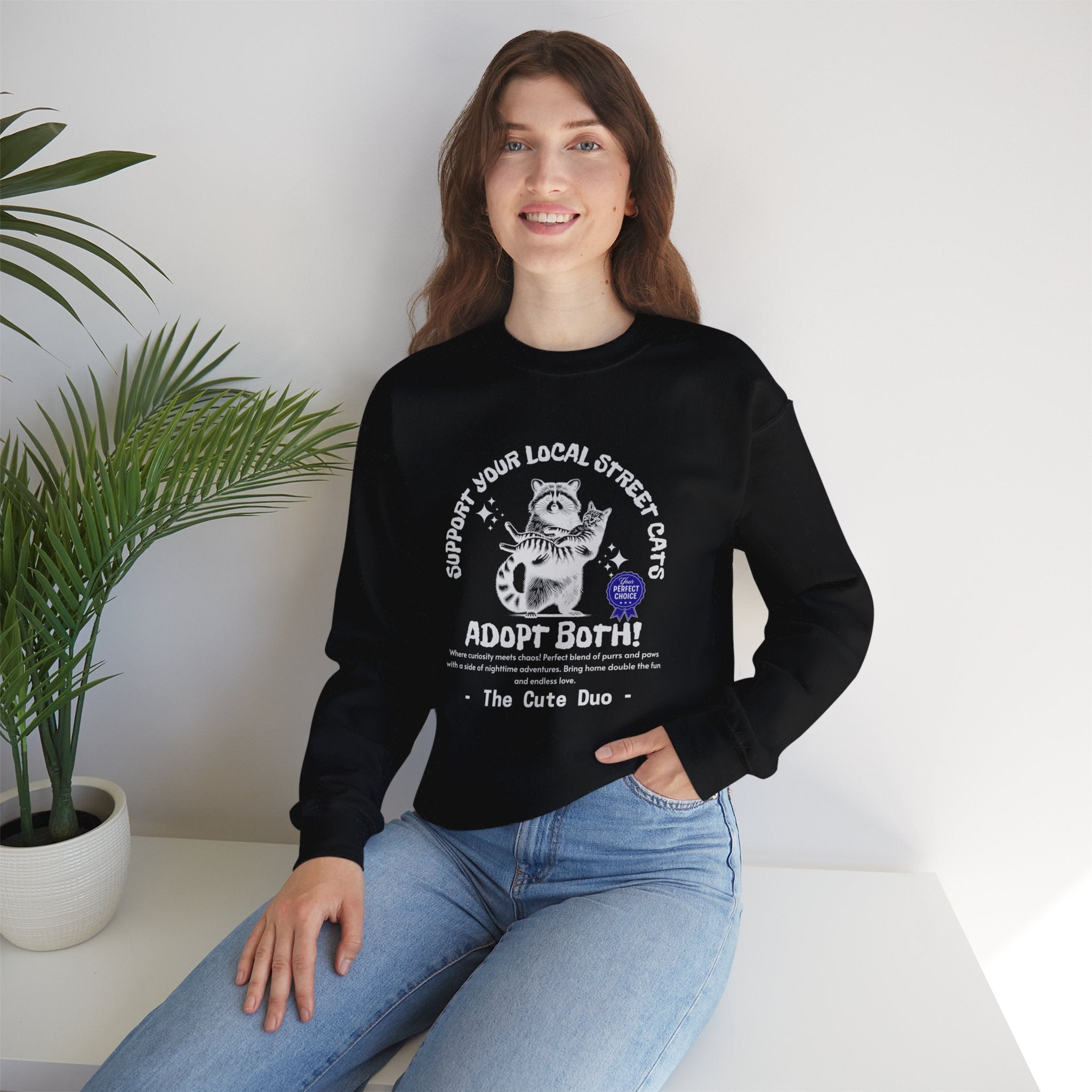 Funny Raccoon Unisex Sweatshirt, Support Your Local Street Cats Sweatshirt, Cat Lovers Shirt, Gift for Cat Lovers, Gift for Cat Mom