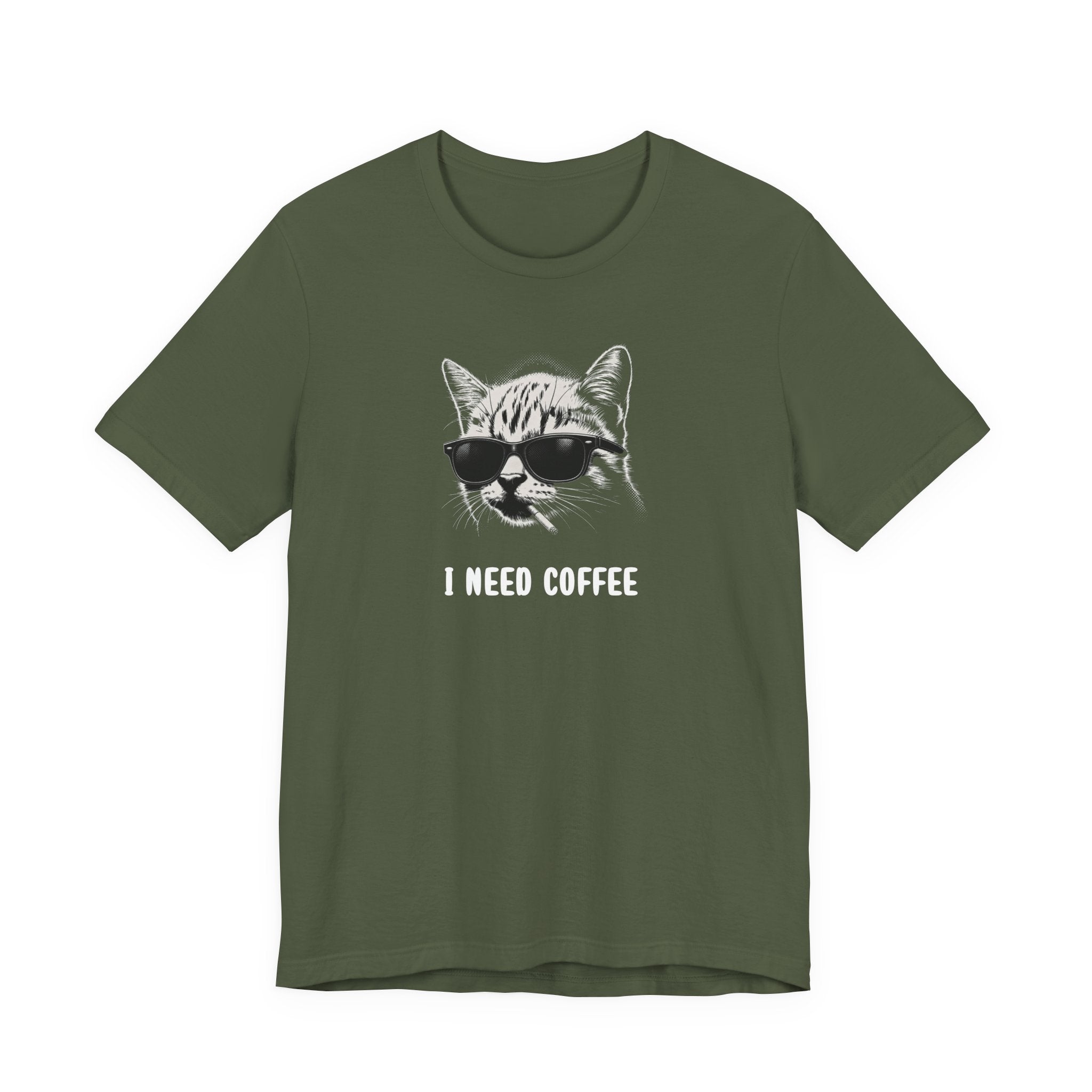 I Need Coffee Funny Cat Shirt, Cat Mom Tee, Gift for Cat lovers
