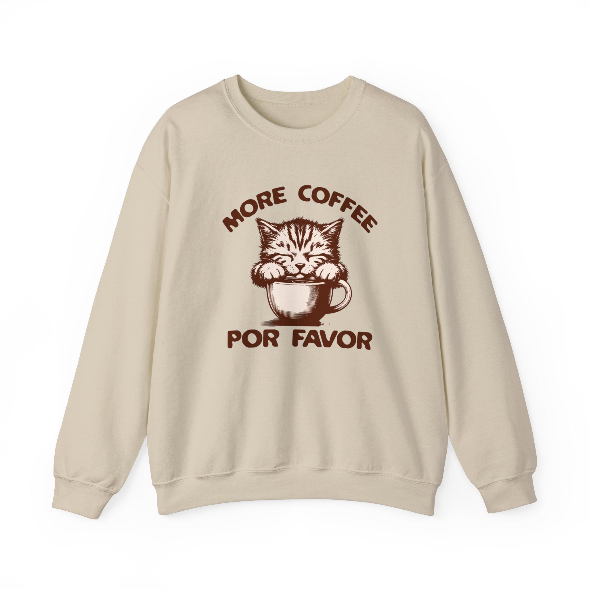 More Coffee Por Favor Funny Unisex Heavy Blend™ Crewneck Sweatshirt, Gift for Mom, Gift for Dad, Gift for Teacher, Gift for friend