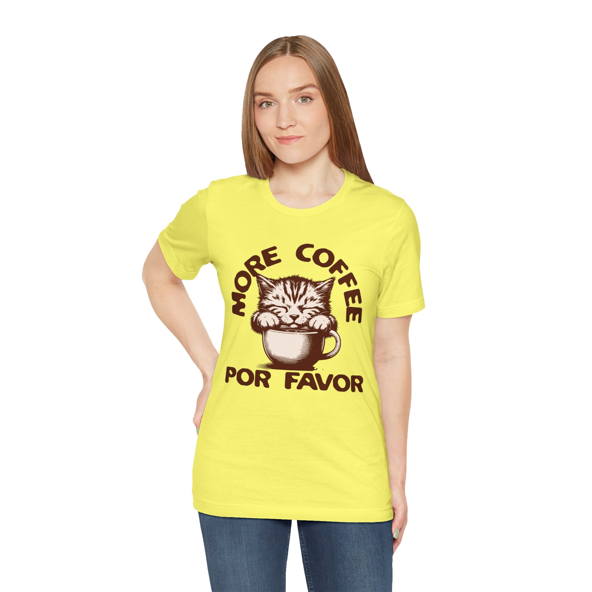 More Coffee Por Favor Funny Unisex Jersey Short Sleeve Tee, Gift for Mom, Gift for Dad, Gift for Teacher, Gift for friend