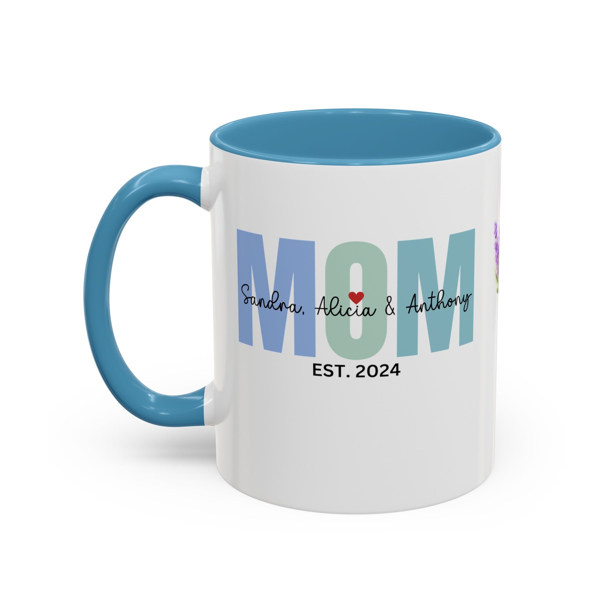 Personalized Mom Accent Coffee Mug (11, 15oz), Gift for Mom, Happy Birthday Mom, Mother's Day gift, Mom's Mug, Mom's Coffee Mug