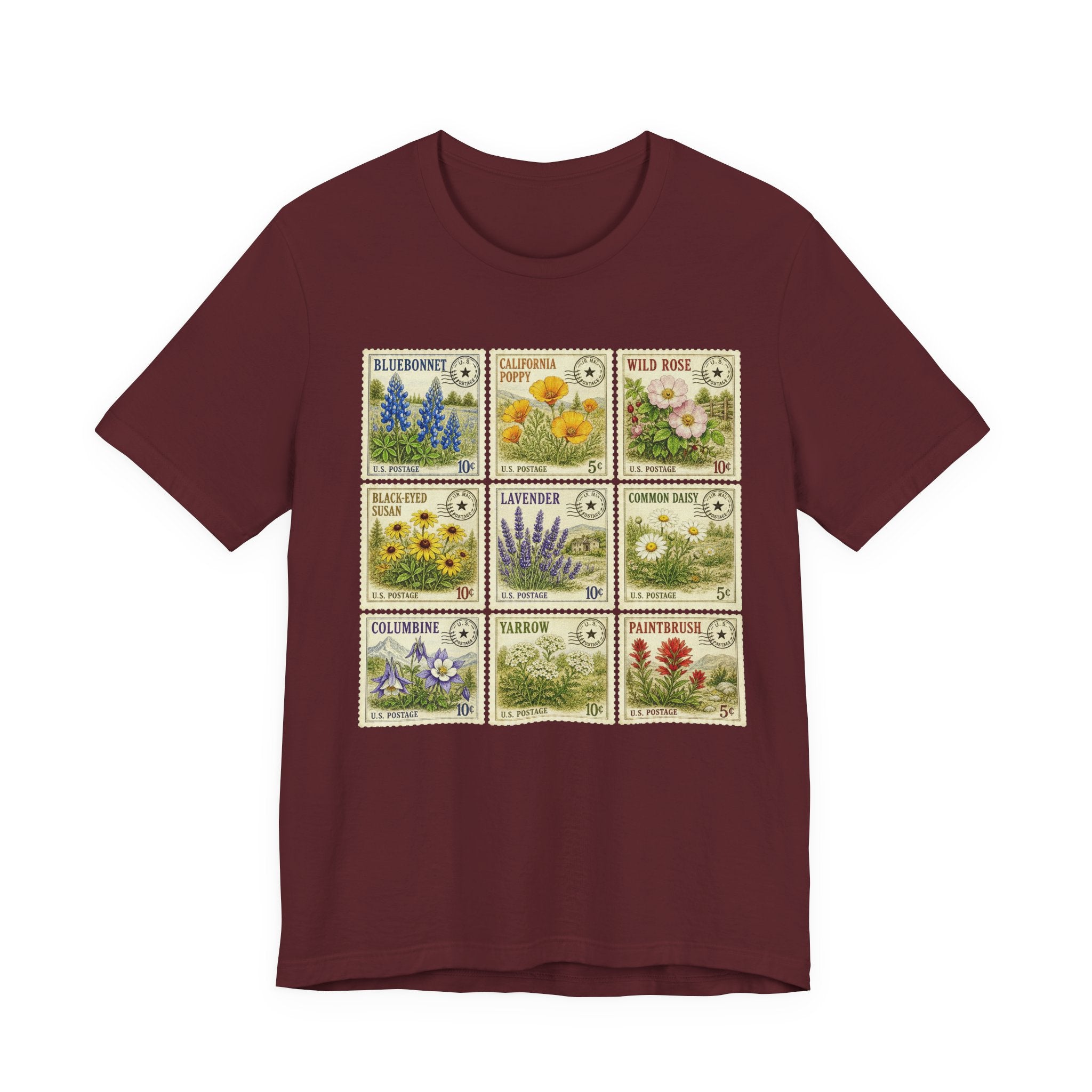 Vintage Wild Flower Shirt, Wildflower shirt, Wildflower Stamps