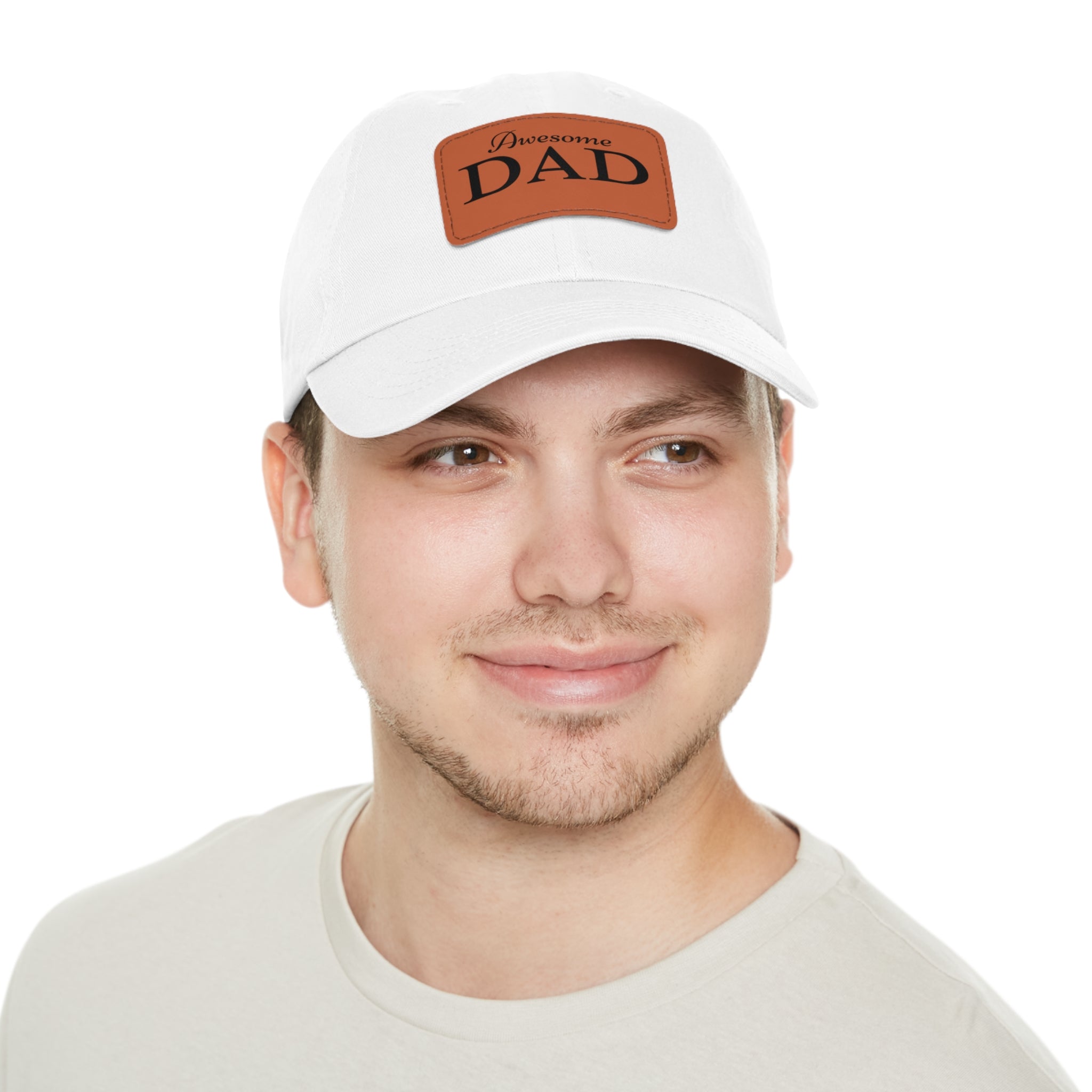 Awesome Dad Hat with Leather Patch (Rectangle), Best Father's Day Gift, Best Gift for Dad, Best Gift for Grandpa, Father's Day Hat