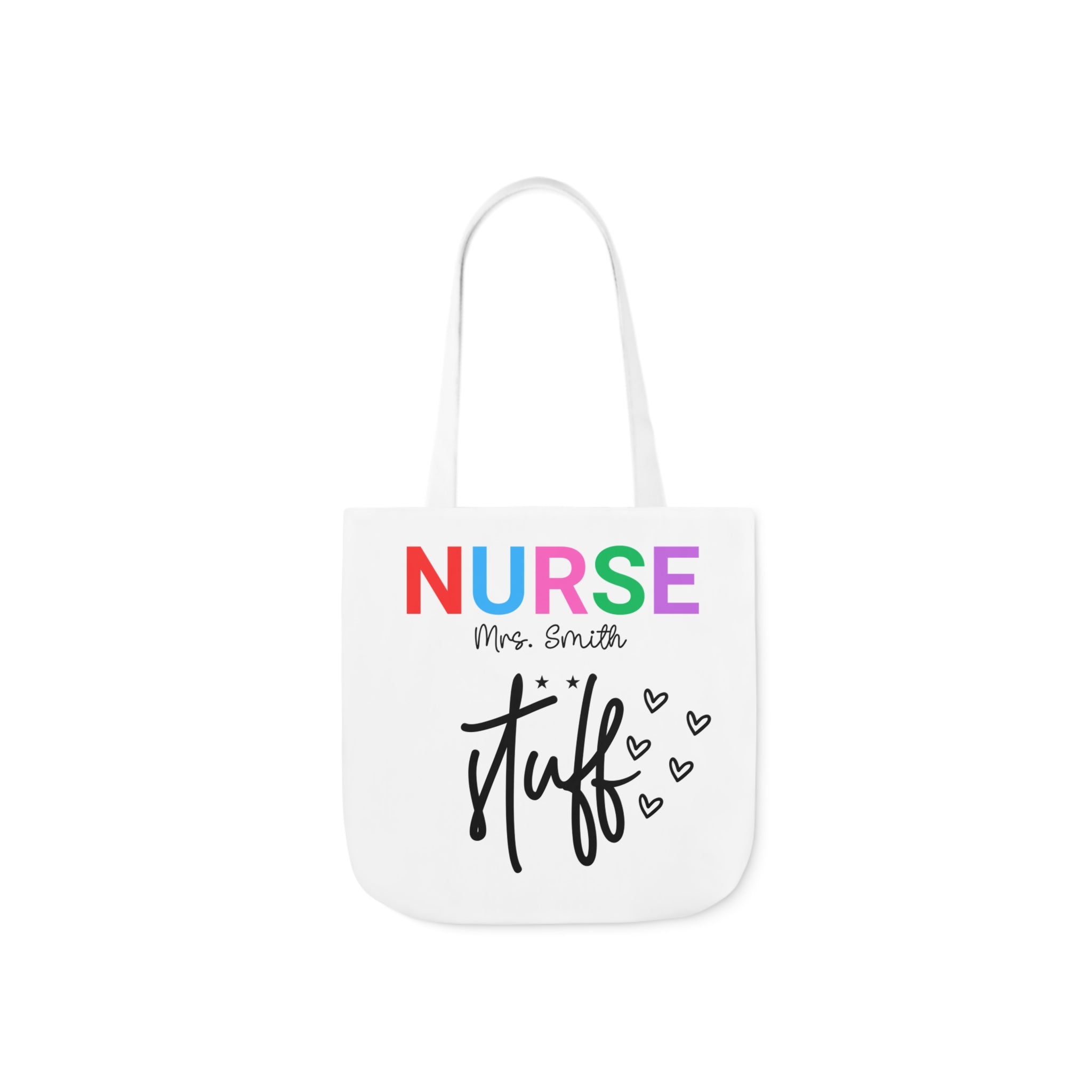 Custom Nurse Tote Bag with Colorful Straps - Perfect Gift for Healthcare Workers, Gift for Nurse, Nurse Appreciation, Nurse Graduation, Personalized Gift