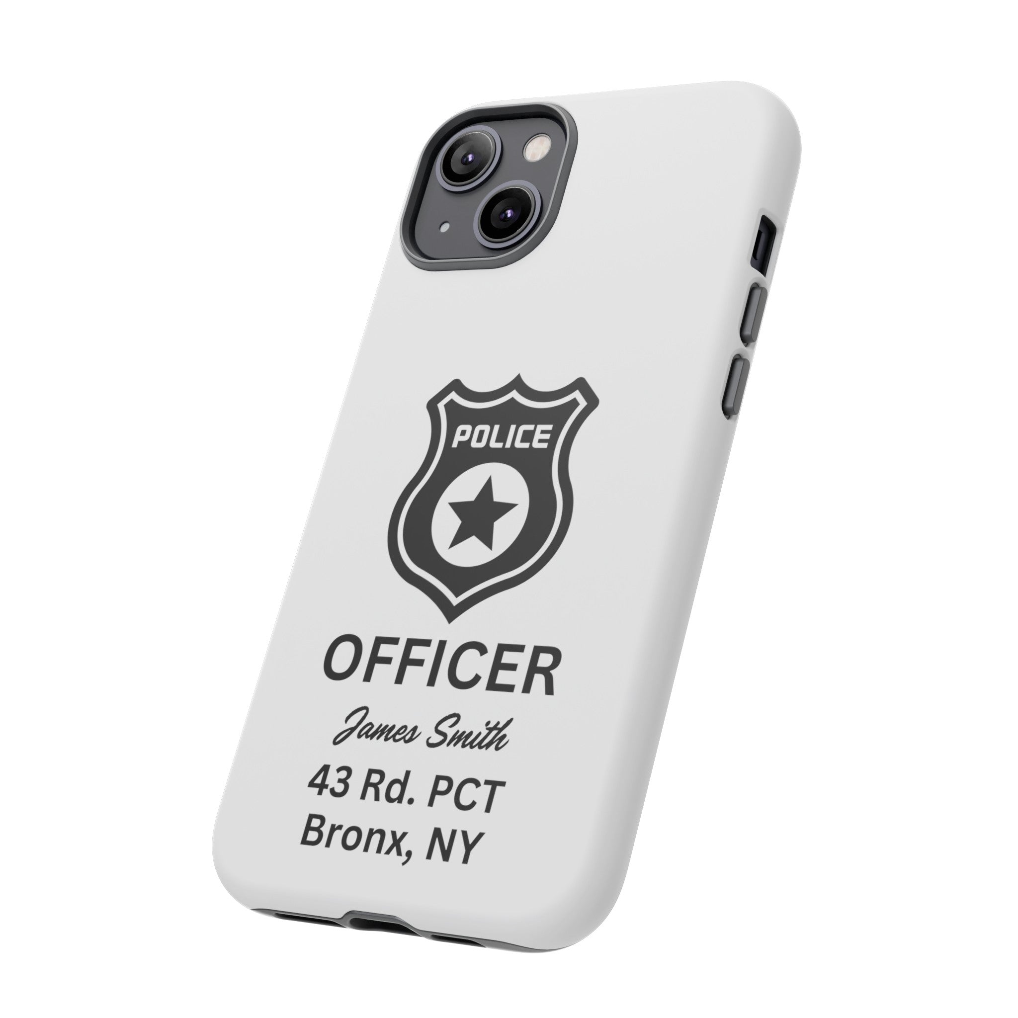 Personalized Police Officer iPhone, Samsung Tough Cases with Officer's Name and Precinct, Gift for Police Officers, Police Appreciation