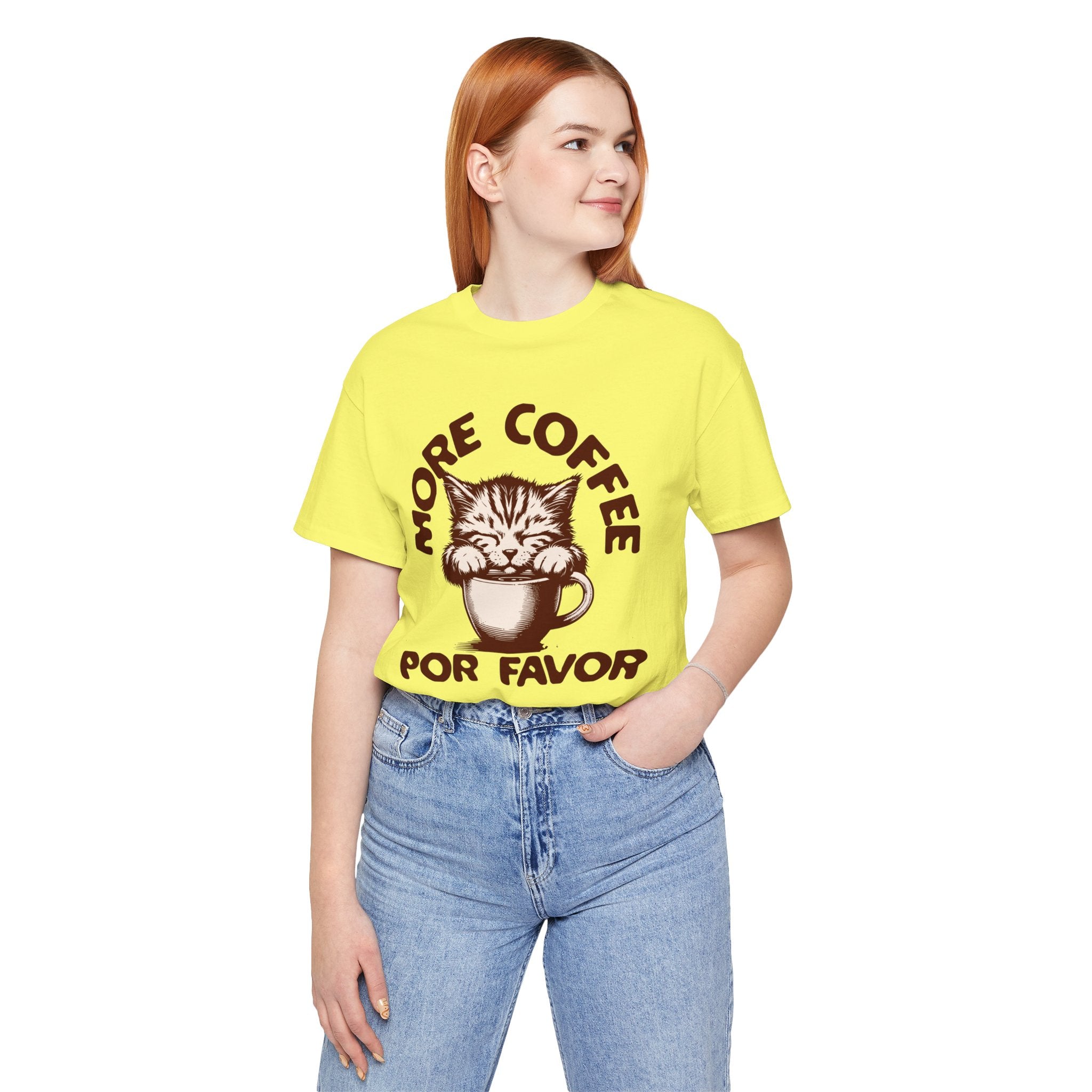 More Coffee Por Favor Funny Unisex Jersey Short Sleeve Tee, Gift for Mom, Gift for Dad, Gift for Teacher, Gift for friend