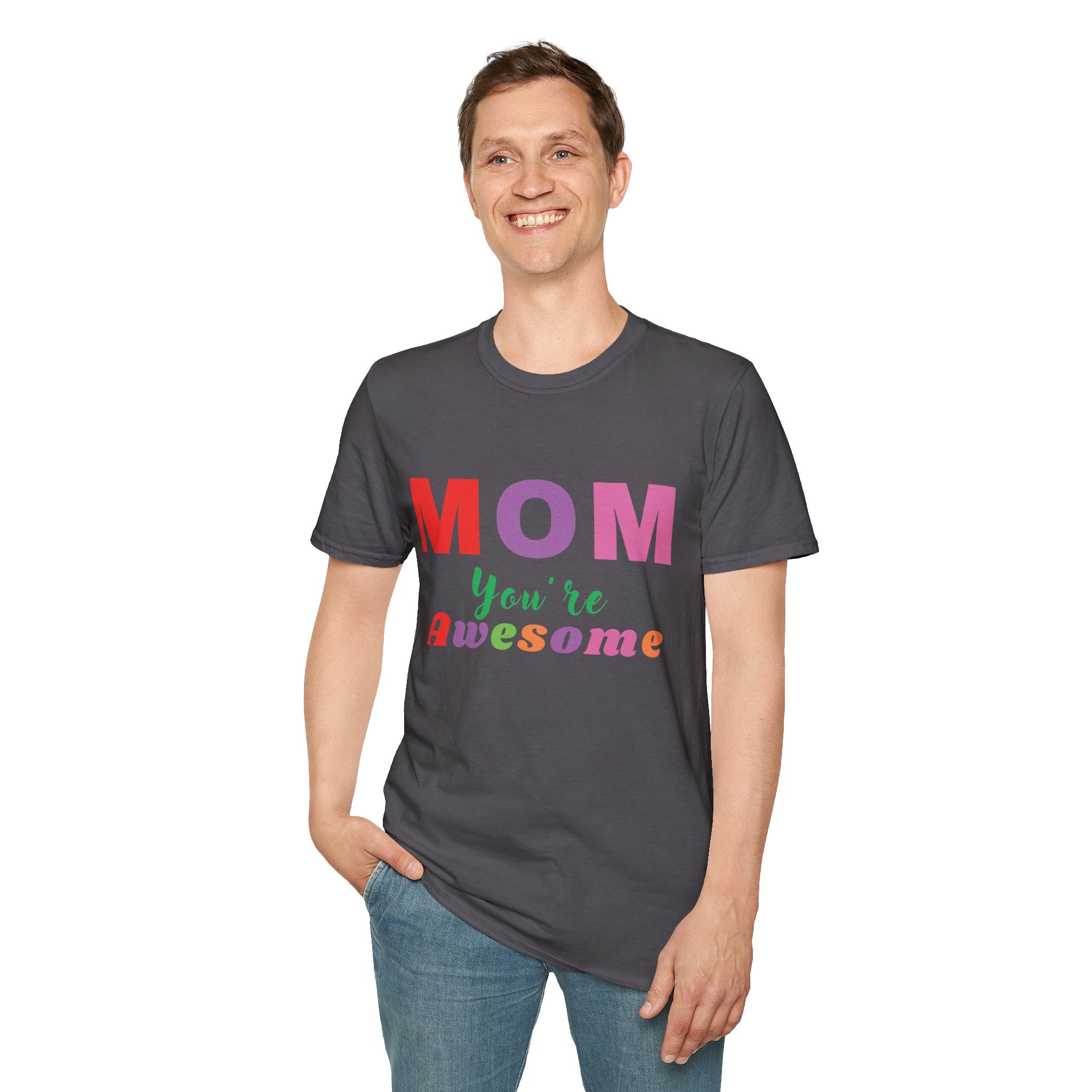 Happy Mothers Day Awesome Mom Unisex Softstyle T-Shirt, Gift for Mom, Gift from Dad, Gift from Husband, Gift from Son, Gift from Daughter, Gift from Boyfriend