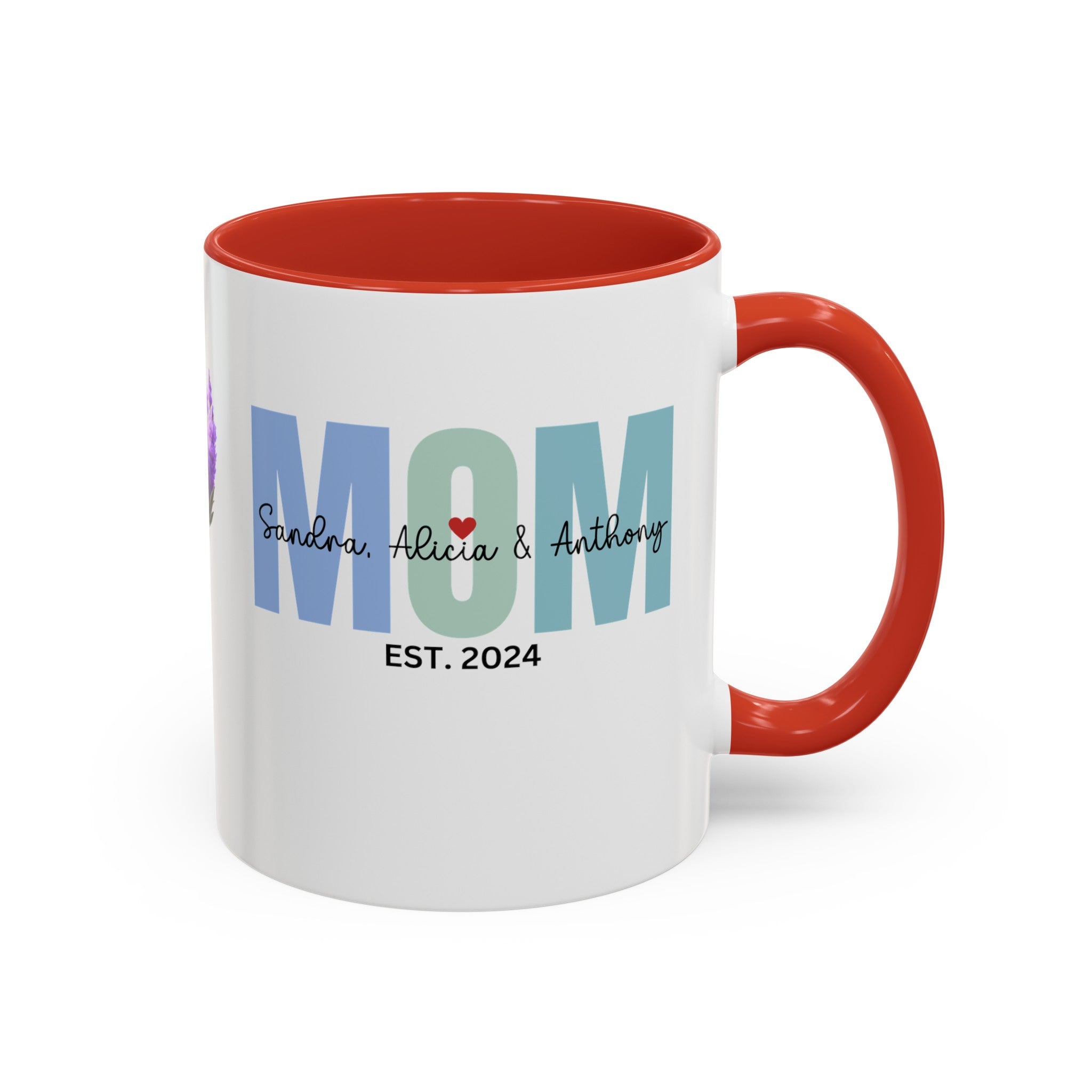 Personalized Mom Accent Coffee Mug (11, 15oz), Gift for Mom, Happy Birthday Mom, Mother's Day gift, Mom's Mug, Mom's Coffee Mug